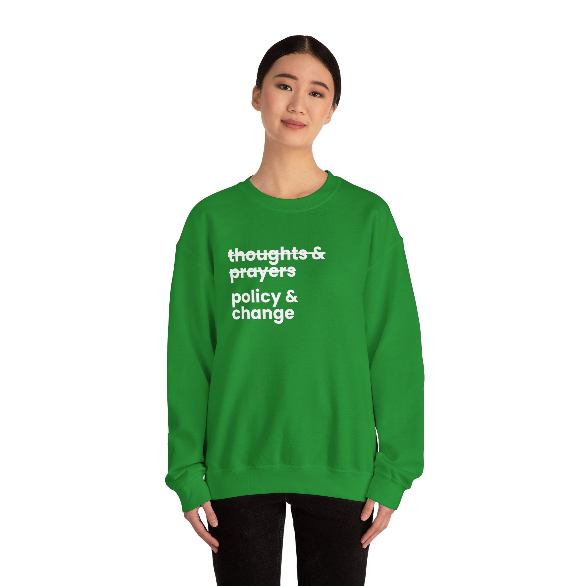 Policy & Change" Unisex Crew Neck Sweatshirt