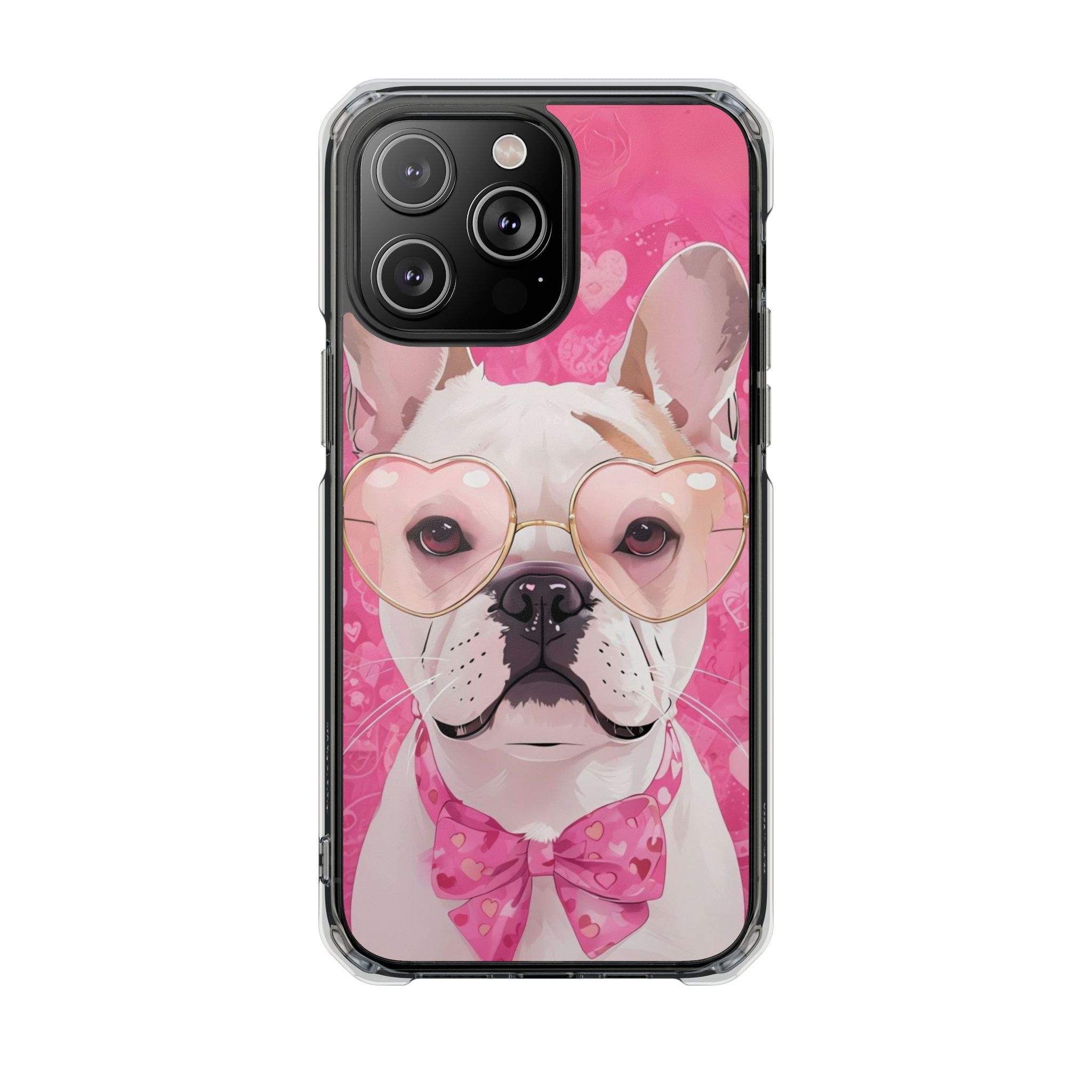 Puppy Love Protection Valentine's Day Phone Case (White/French)