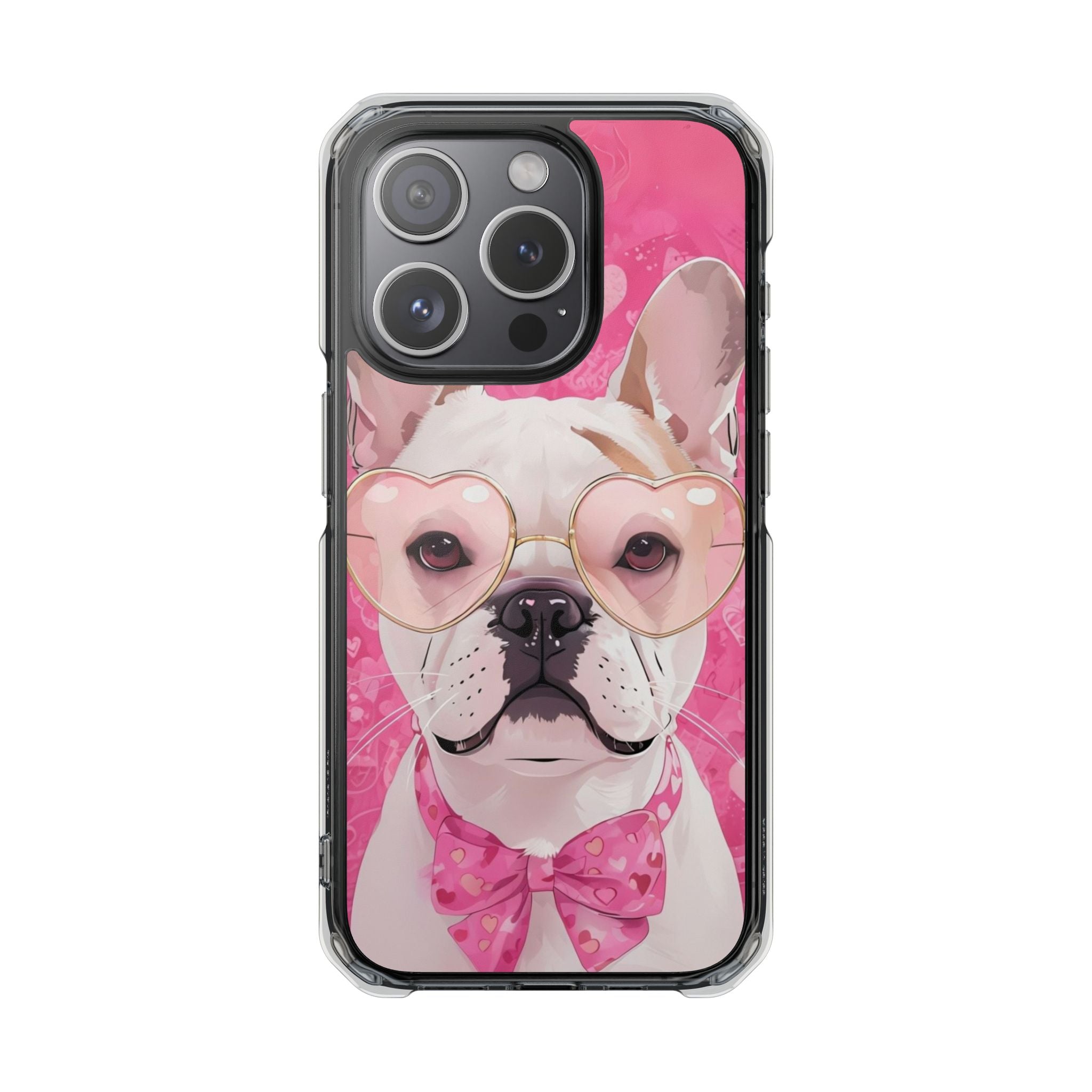 Puppy Love Protection Valentine's Day Phone Case (White/French)