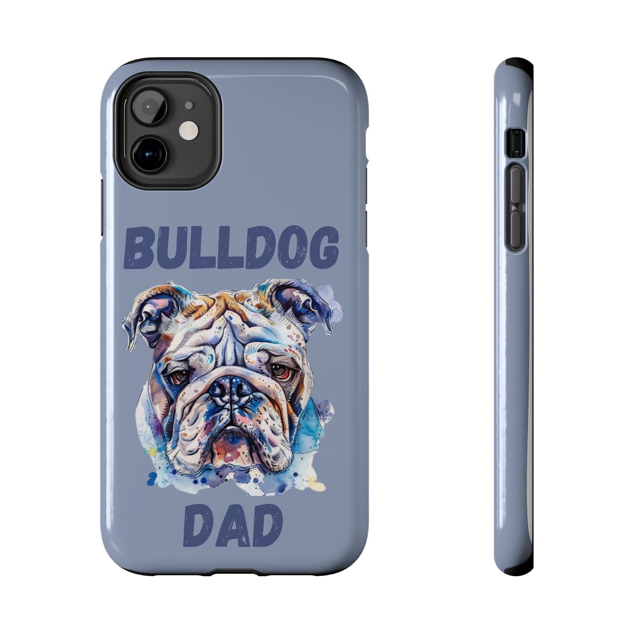 Bulldog Dad iPhone Cases (English/Watercolor) New