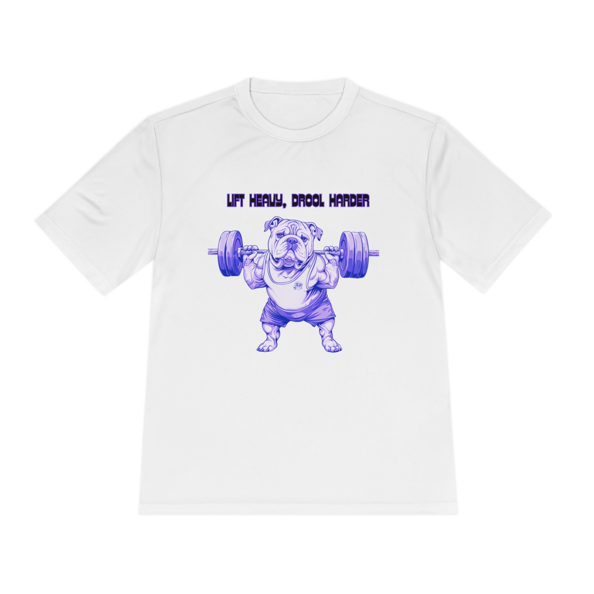 Tipsy Bullly Ripped Bulldog  Unisex Moisture Wicking Performance T-Shirt (English/Purple )