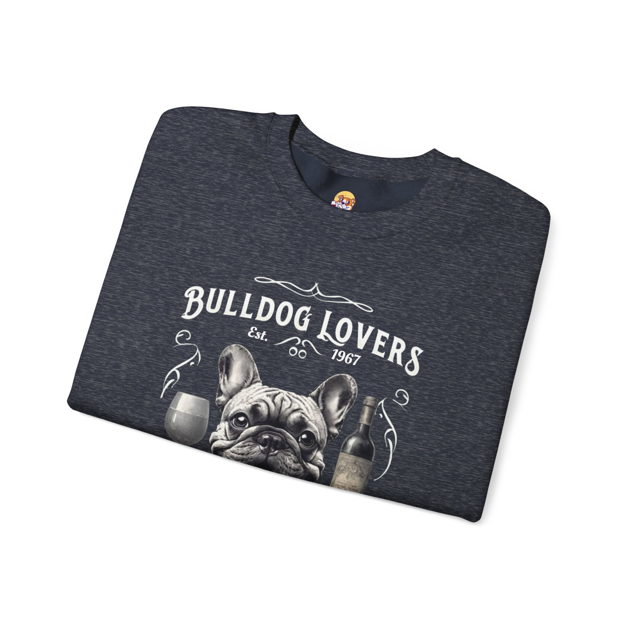 Bulldog Lovers Social Club Unisex Heavy Blend™ Crewneck Sweatshirt (French/Wine)