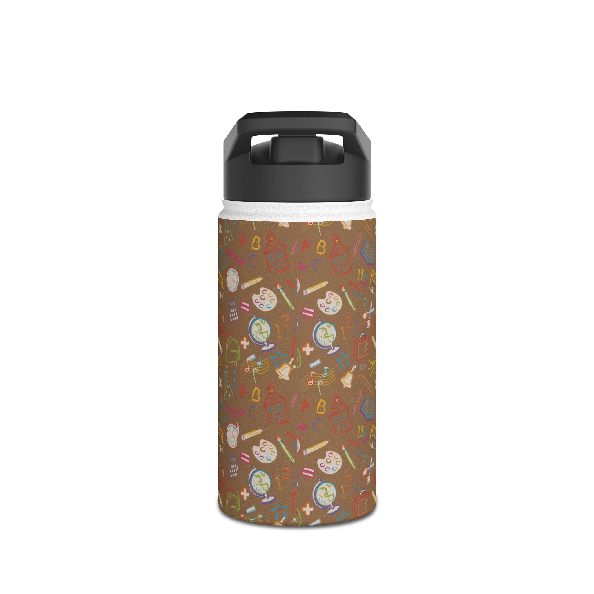 Smarty Paws Back-to-School Bulldog Water Bottle (Tan/French)