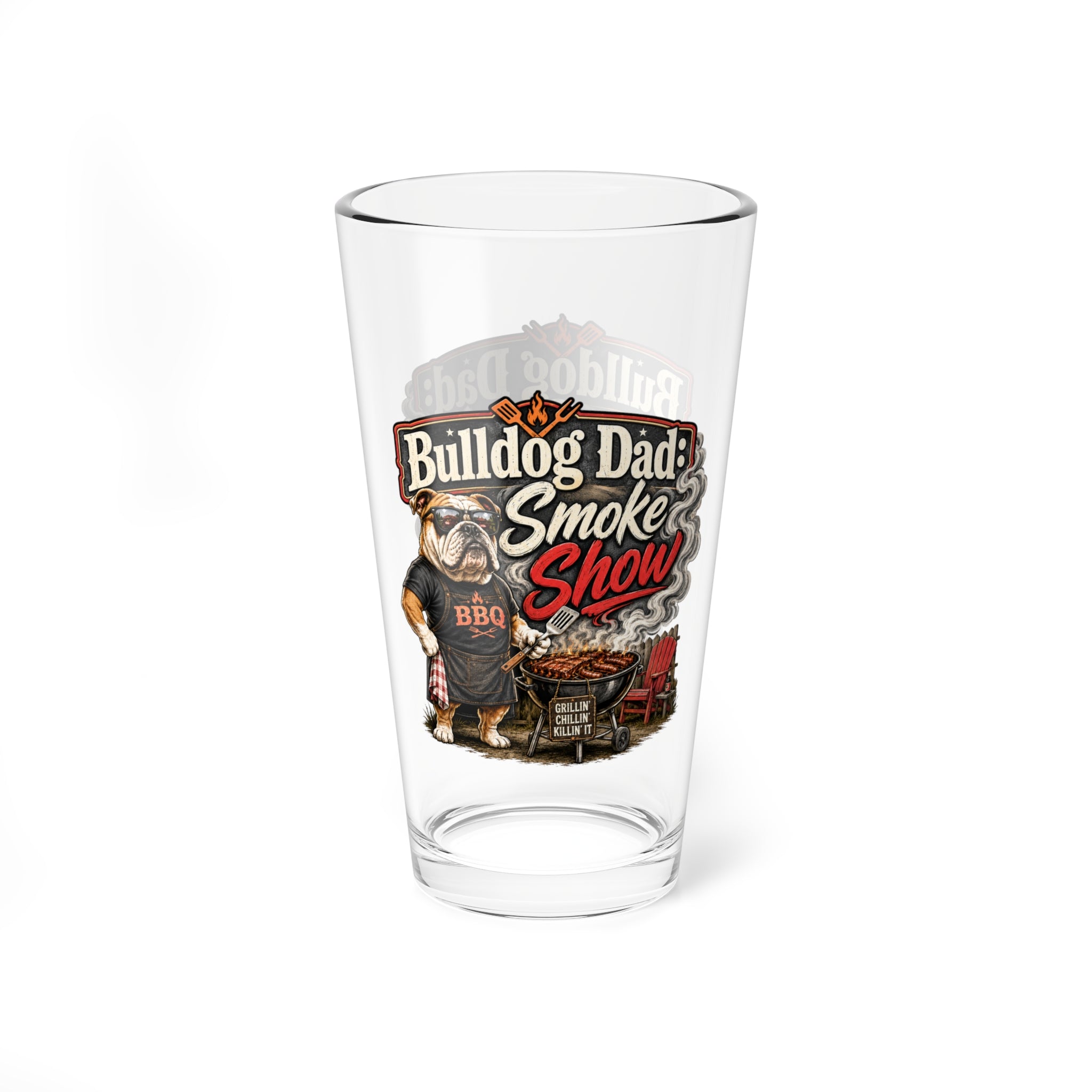 Bulldog Dad: Smoke Show Pint Glass (English)