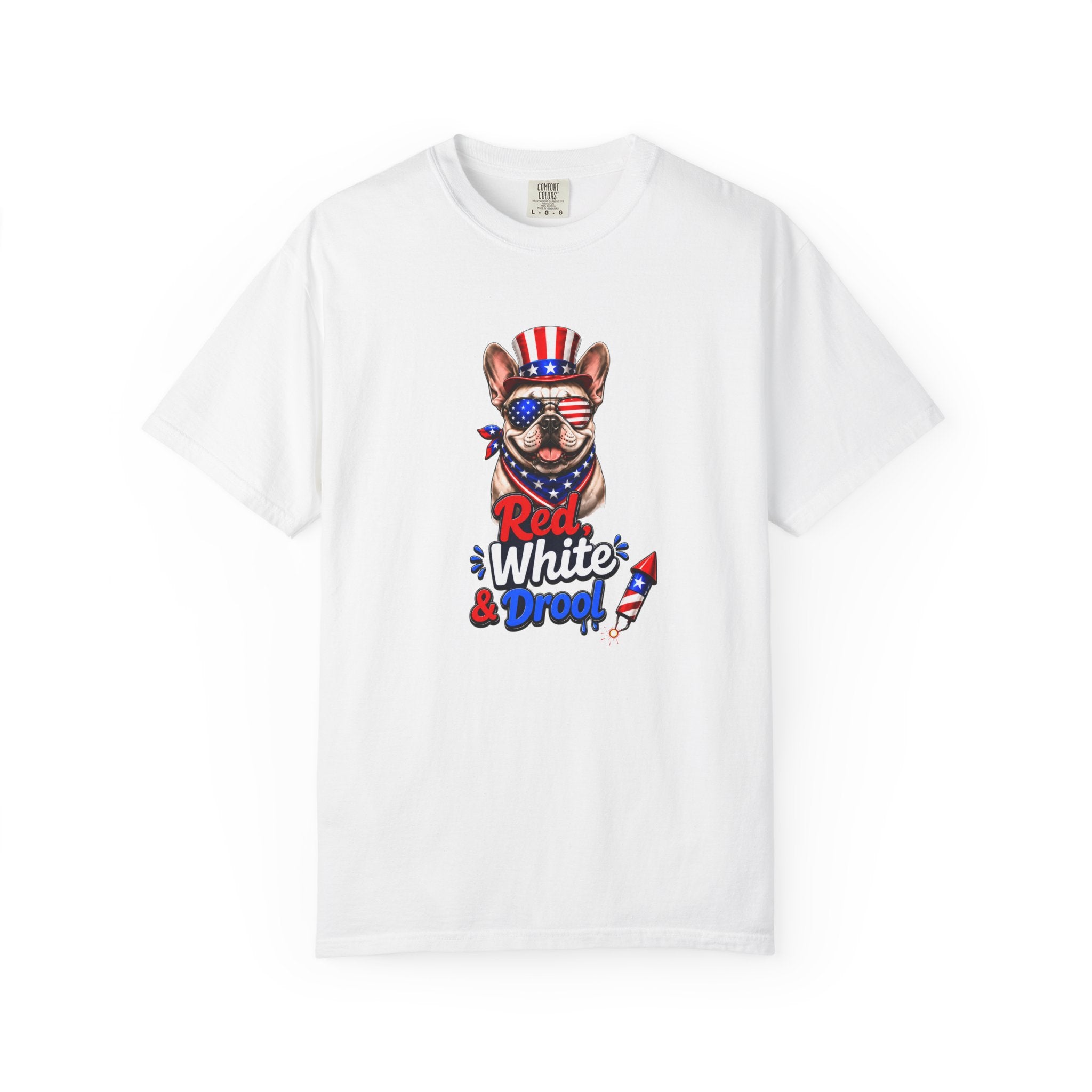 Party Like Its 1776 Bulldog T-Shirt | Patriotic Garment-Dyed Tee (French)