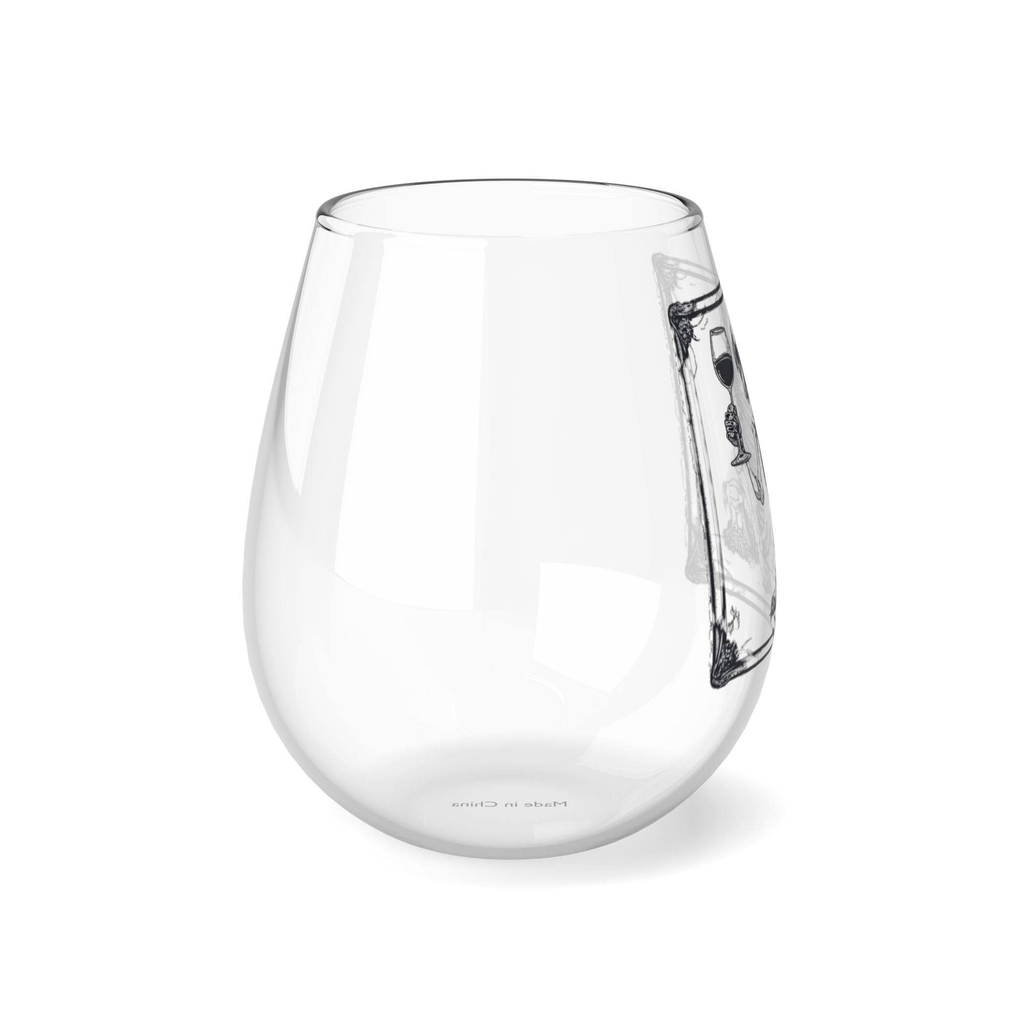 Spooky Sips Bulldog Wine Glass (English)