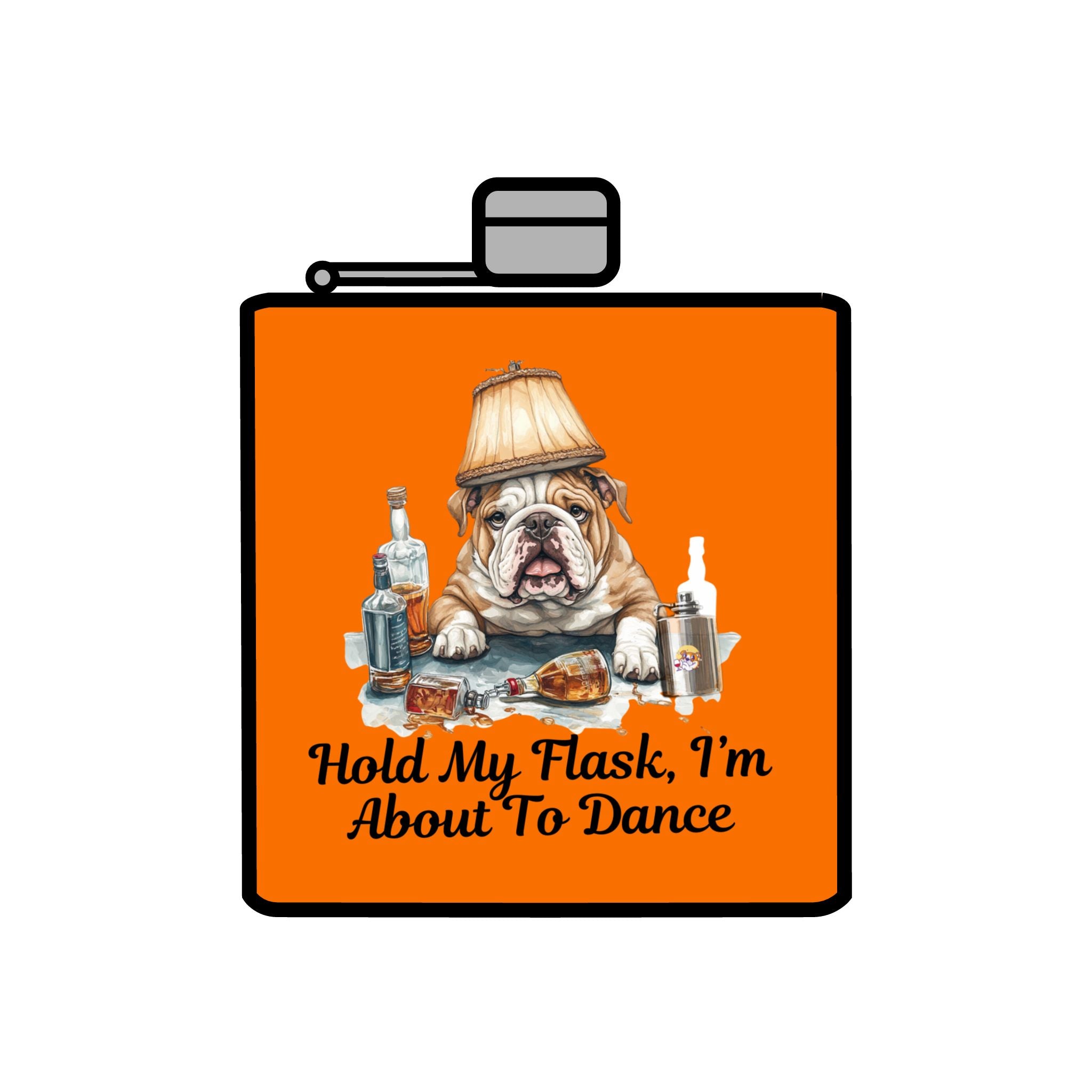 Tipsy Bully Stainless Steel Flask – Bulldog Edition (English/Dance)