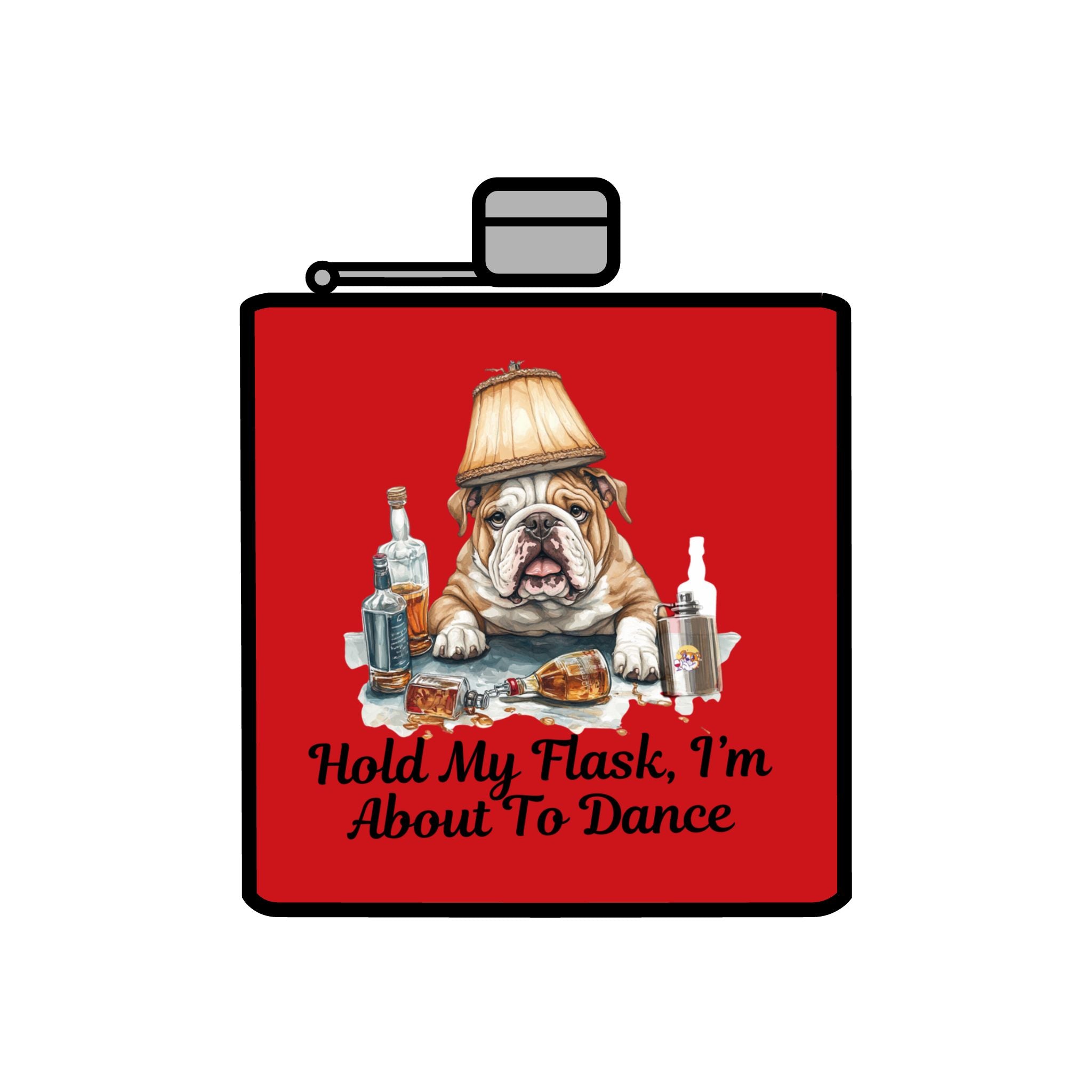 Tipsy Bully Stainless Steel Flask – Bulldog Edition (English/Dance)