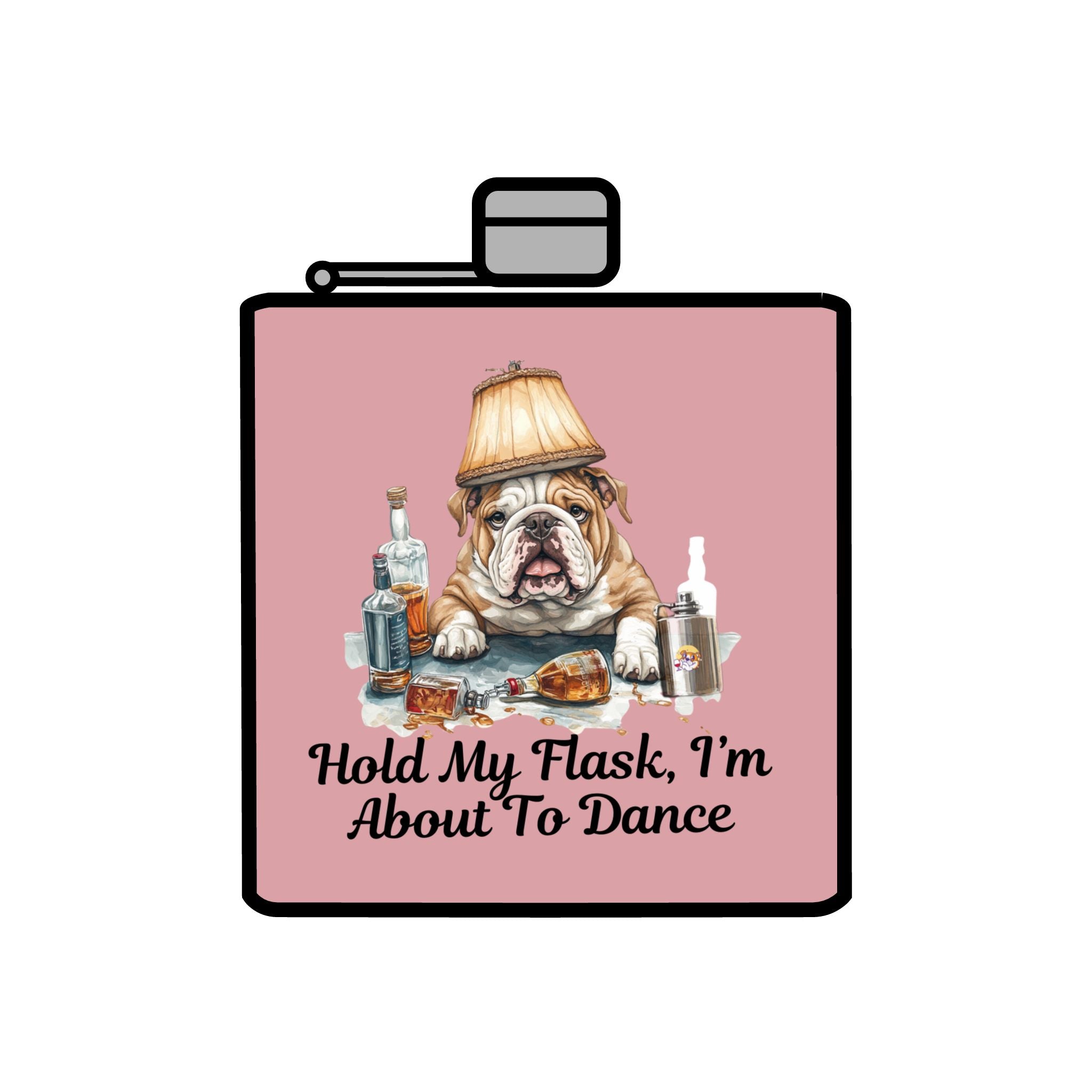 Tipsy Bully Stainless Steel Flask – Bulldog Edition (English/Dance)