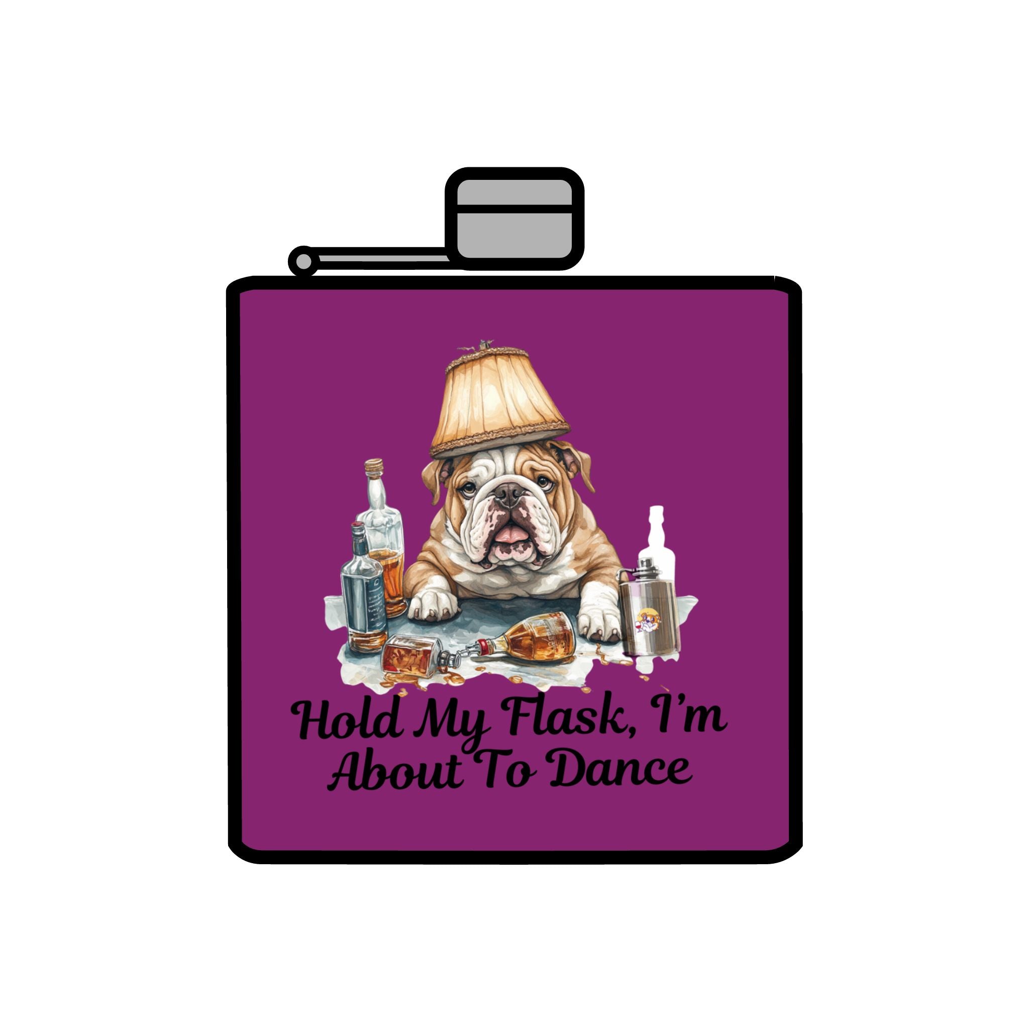 Tipsy Bully Stainless Steel Flask – Bulldog Edition (English/Dance)