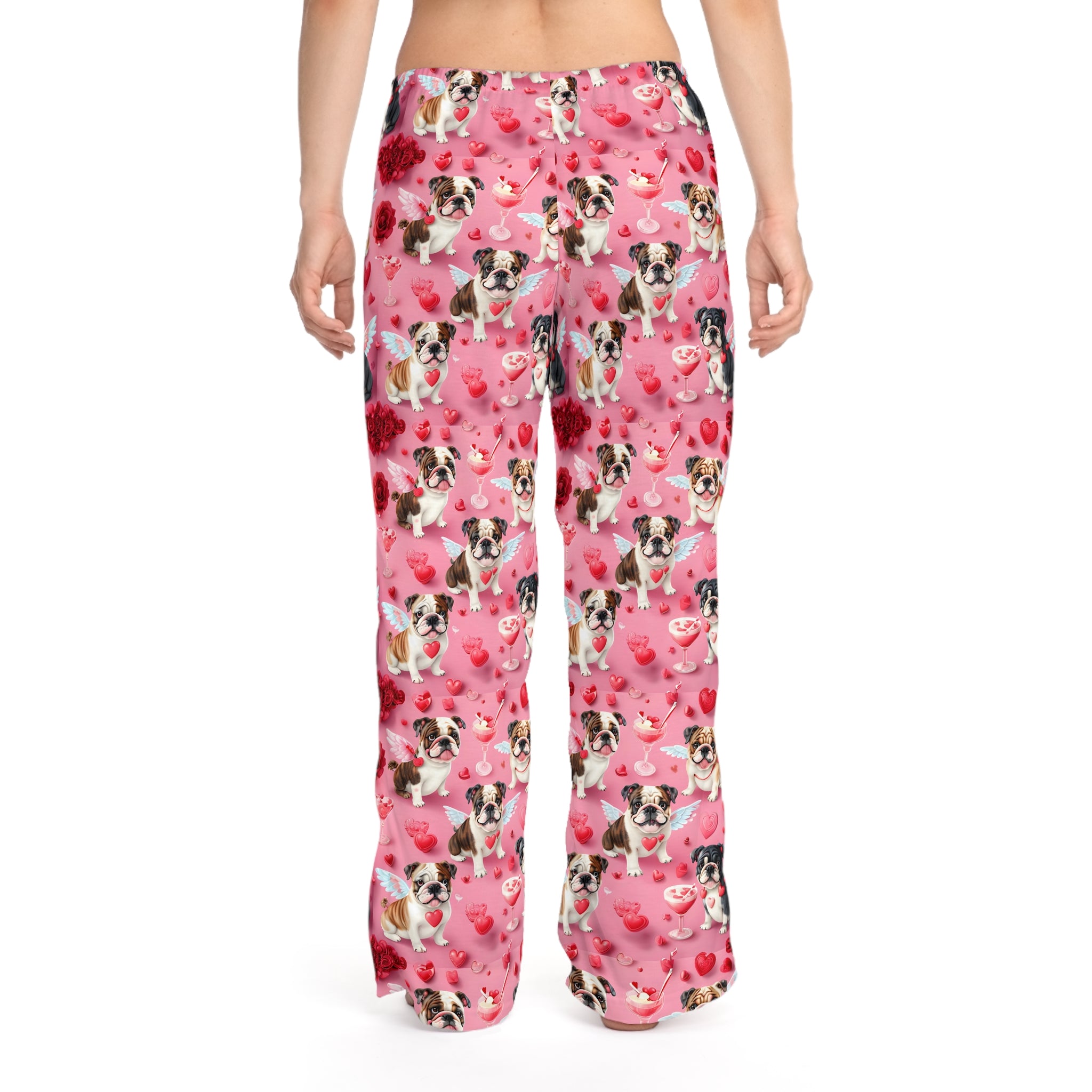 Bulldog Valentine’s Day Pajama Bottoms (English)