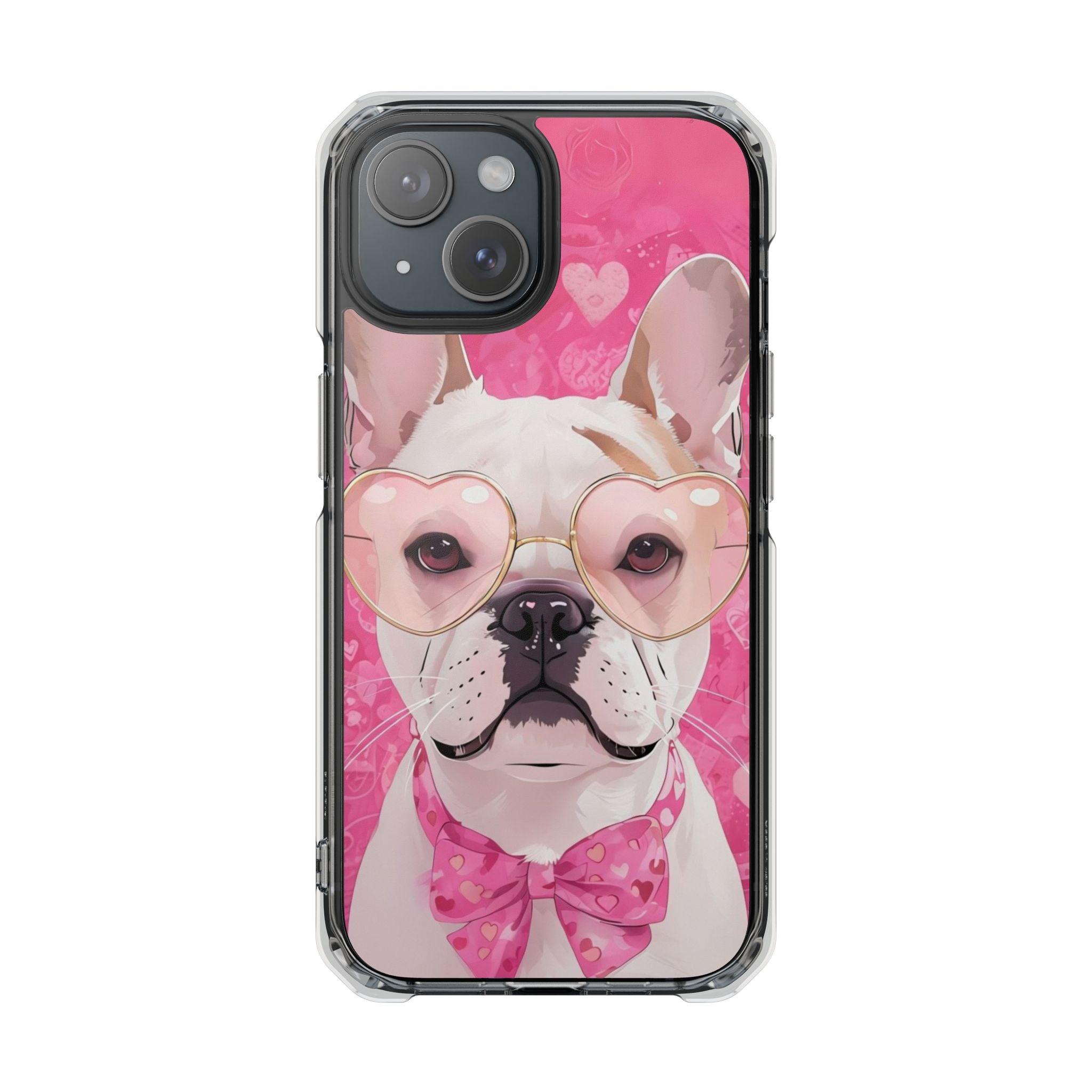 Puppy Love Protection Valentine's Day Phone Case (White/French)