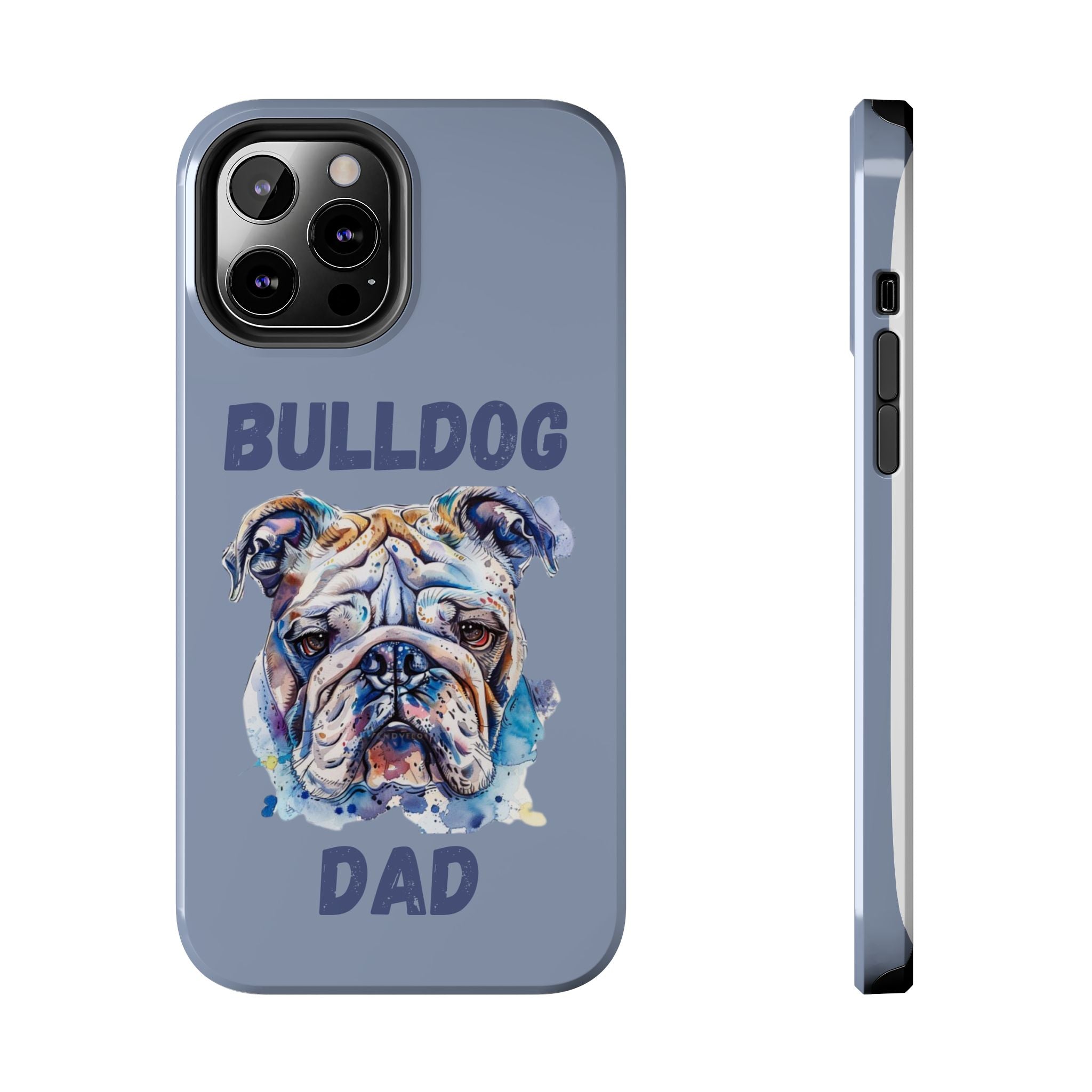 Bulldog Dad iPhone Cases (English/Watercolor) New