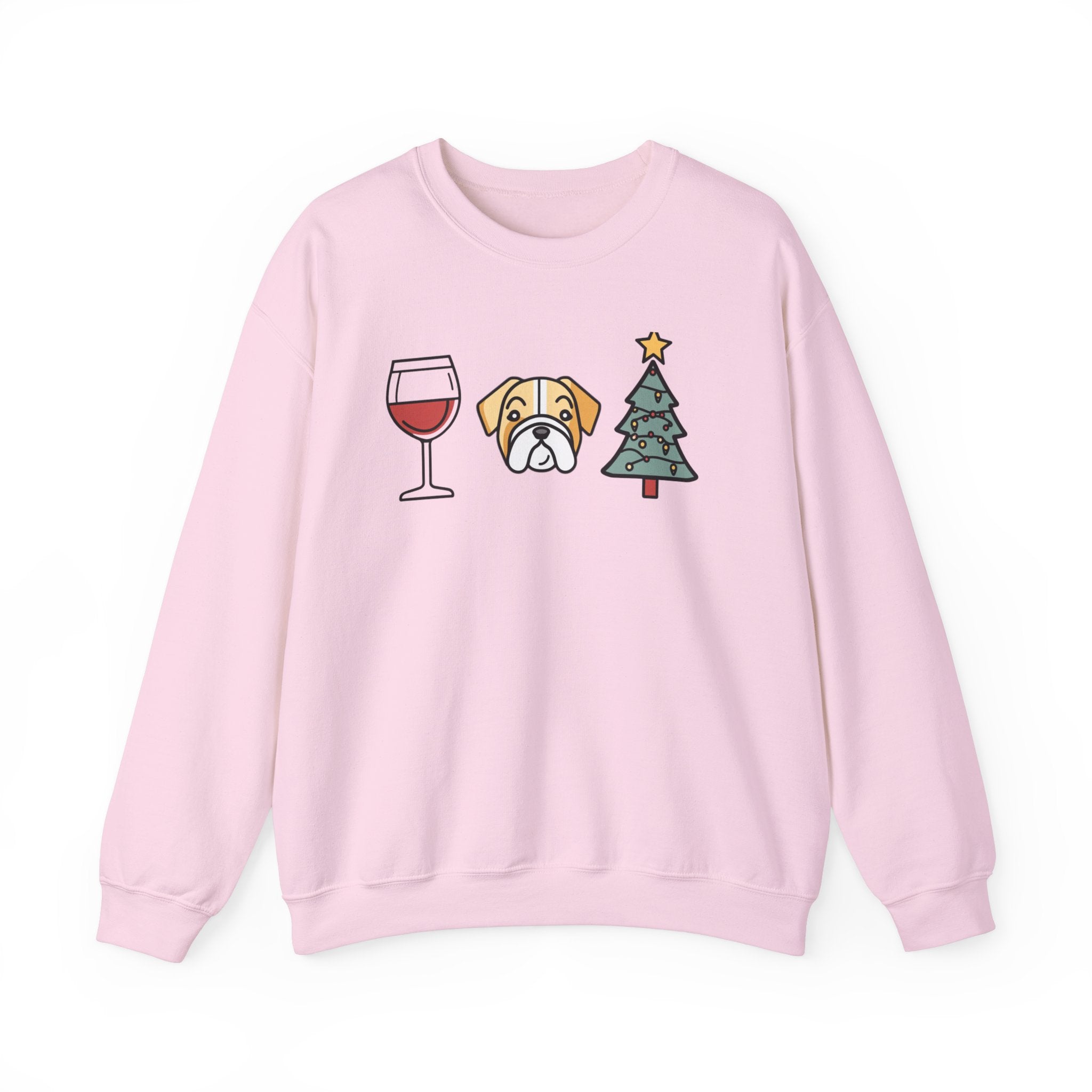 "Santa Paws & Merlot Cheer" Christmas Crewneck Sweatshirt - Unisex (English)