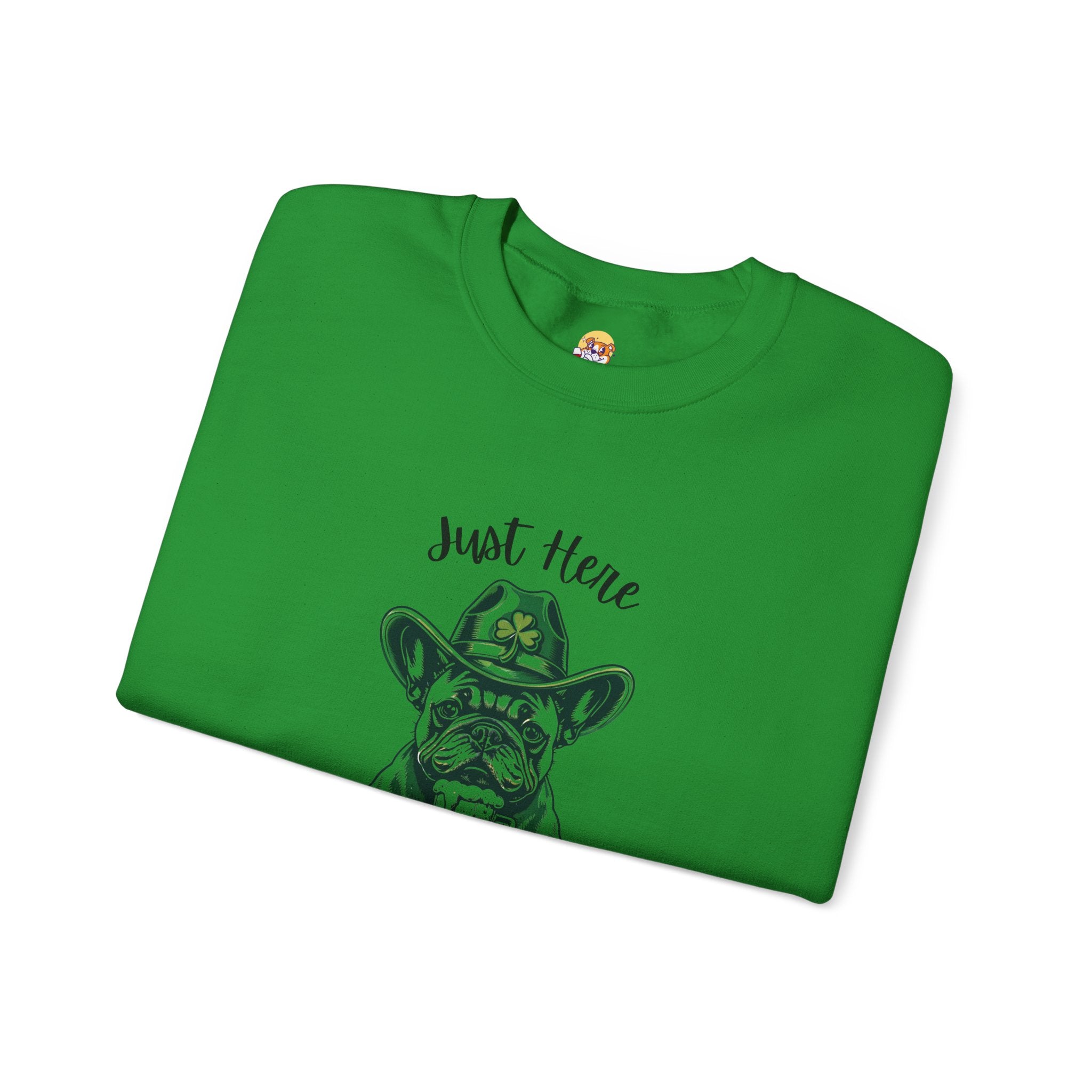 Tipsy Bully St. Patrick's Day Sweatshirt: "Just Here for the Shenanigans" (French)