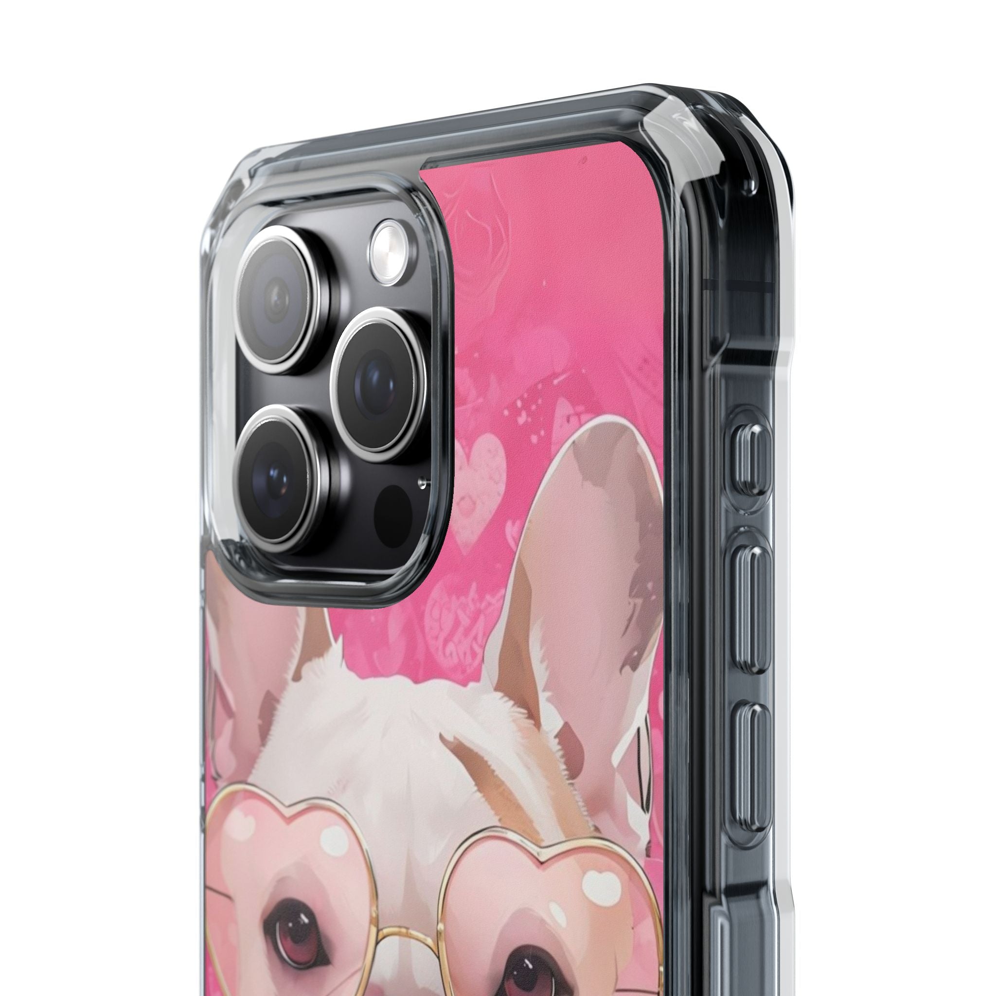 Puppy Love Protection Valentine's Day Phone Case (White/French)