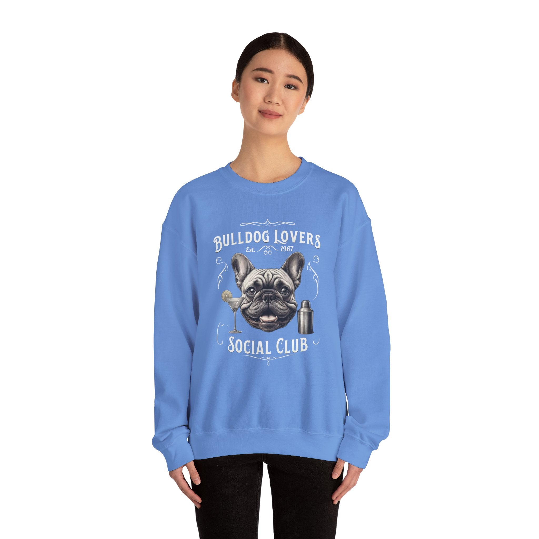 Bulldog Lovers Social Club Unisex Heavy Blend™ Crewneck Sweatshirt (French/Cocktail)