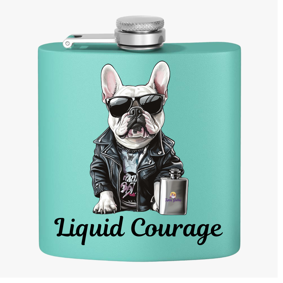 Tipsy Bully Stainless Steel Flask – Bulldog Edition (French/Courage)