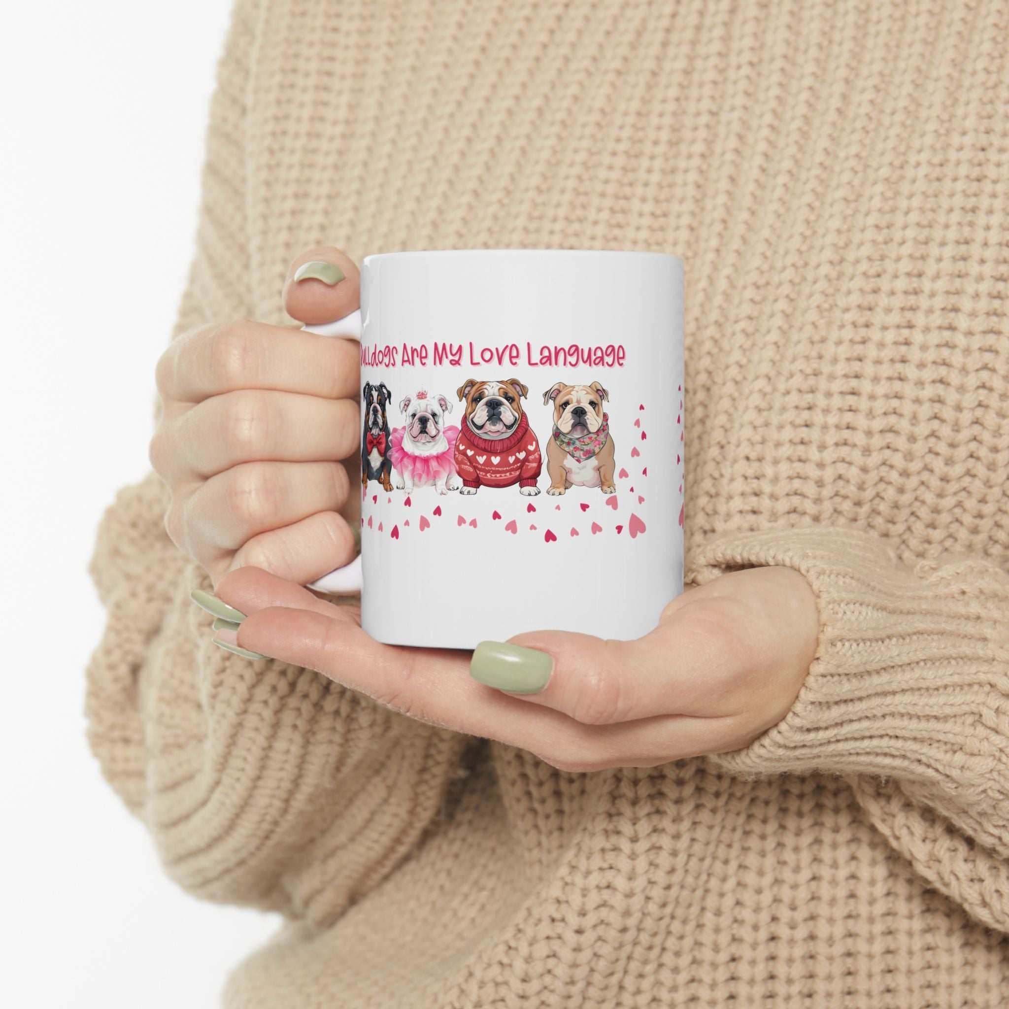 Bulldog Valentine’s Day Coffee Mug (11oz, 15oz / English)