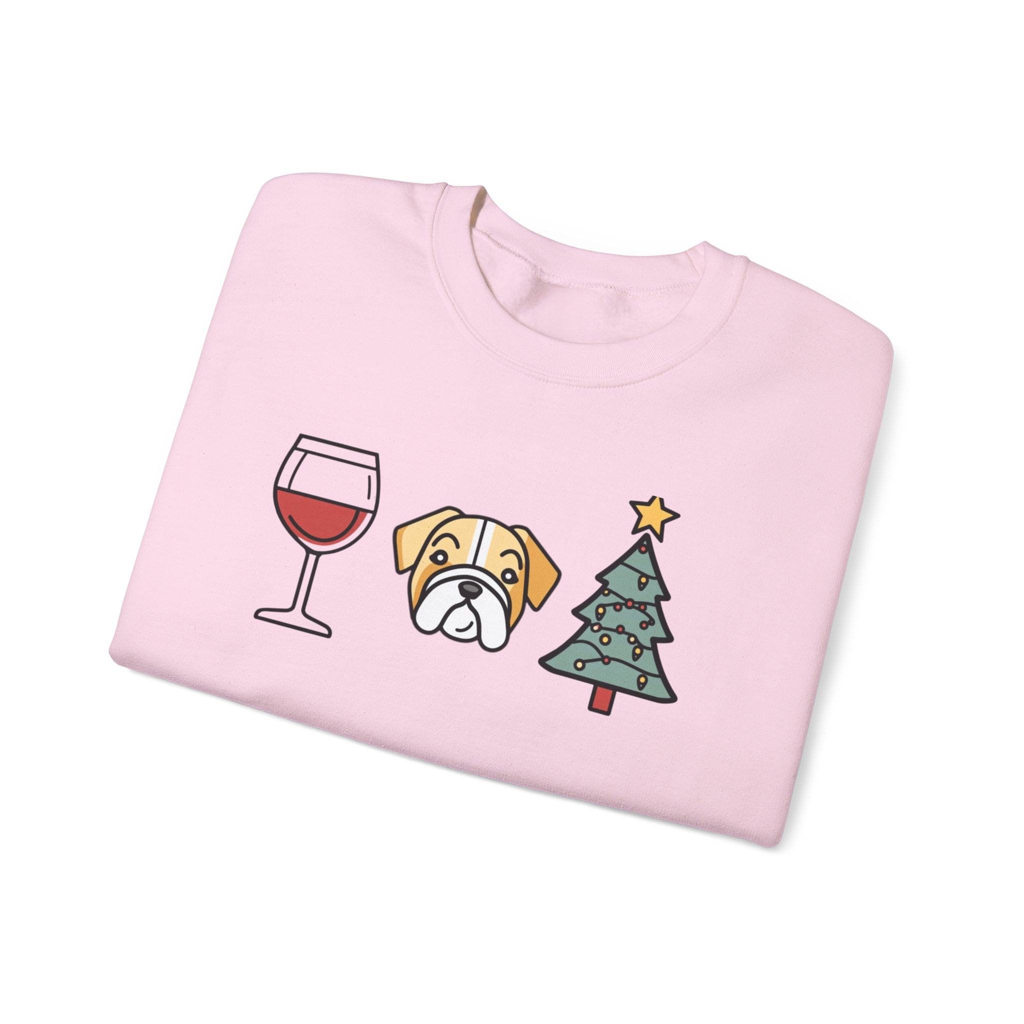 "Santa Paws & Merlot Cheer" Christmas Crewneck Sweatshirt - Unisex (English)