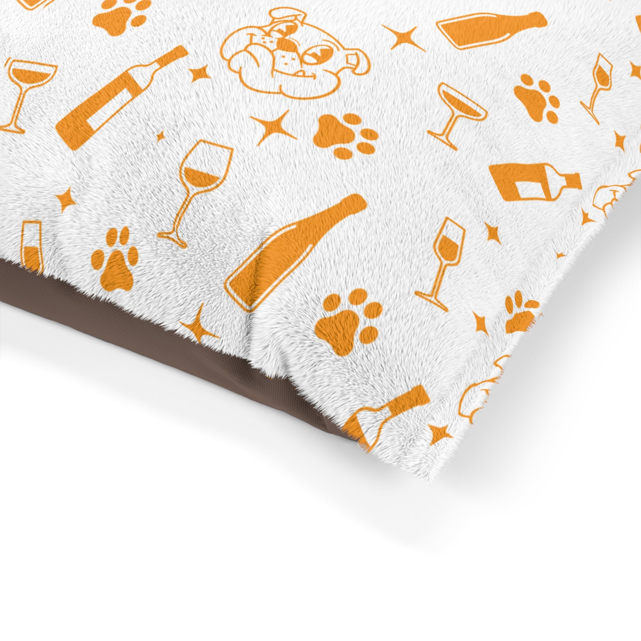 Tipsy Bully Dog Bed: Where Dreams of Wine and Woofs Collide! - Orange