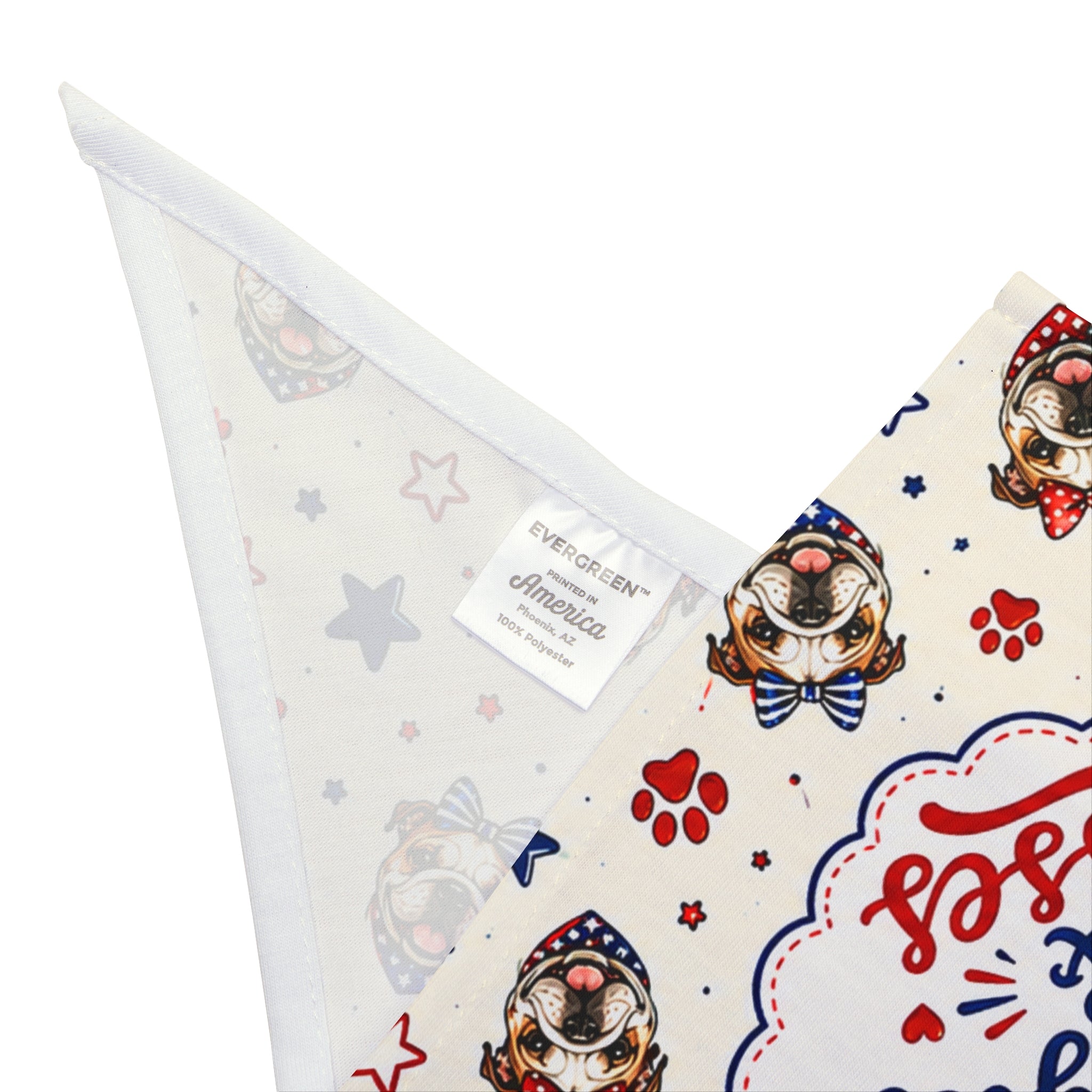 Liberty, Wiggles & Kisses 4th of July Dog Bandana (English)