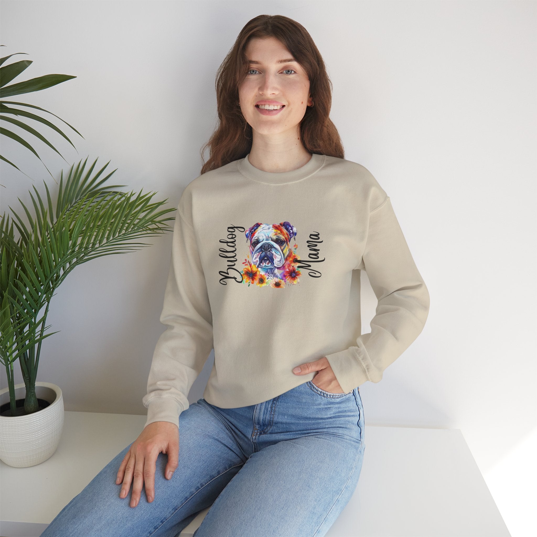 Bulldog Mama crew neck sweatshirt (English)