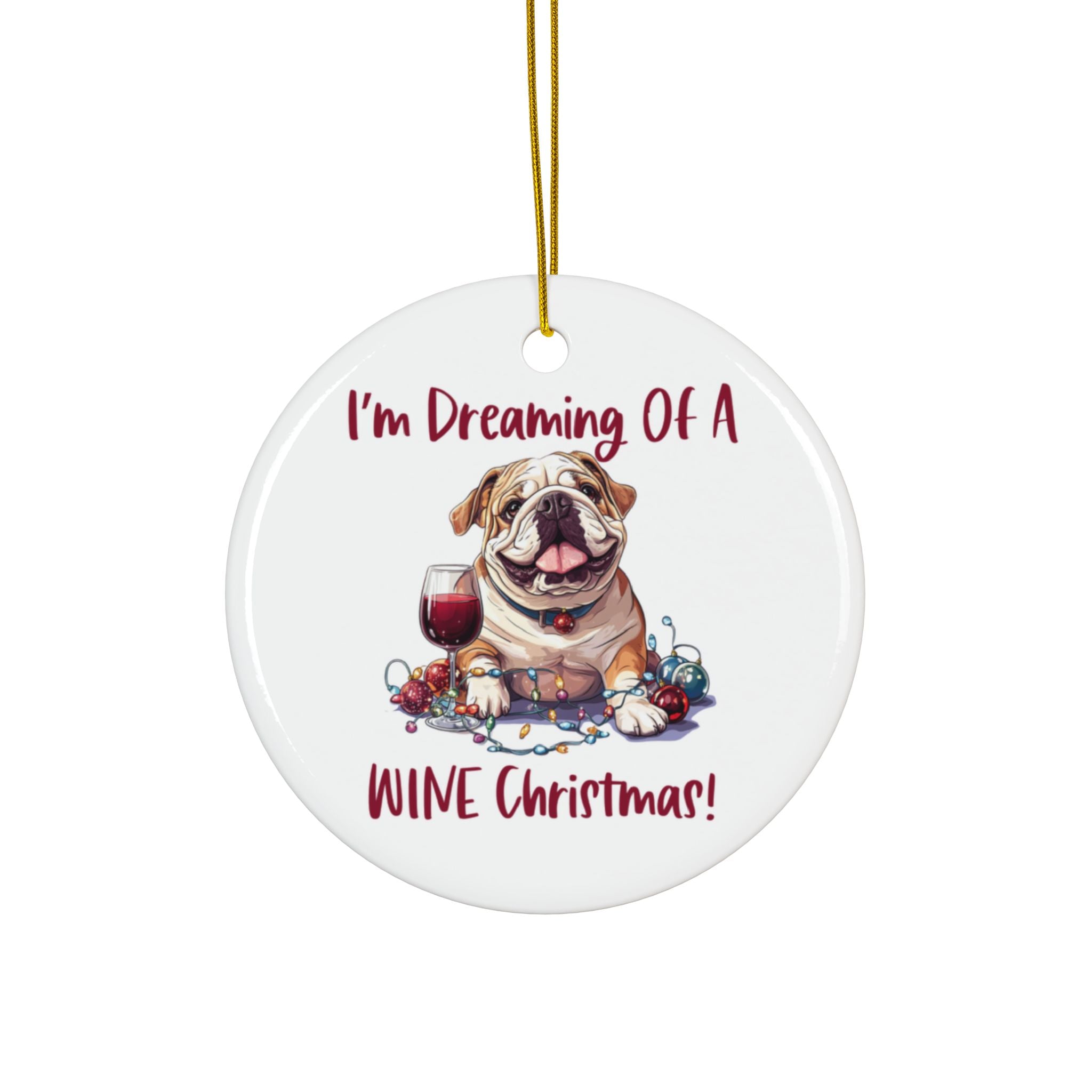 Dreaming of a Wine Xmas Ornament (1pc, 3pcs, 5pcs, 10pcs/English)