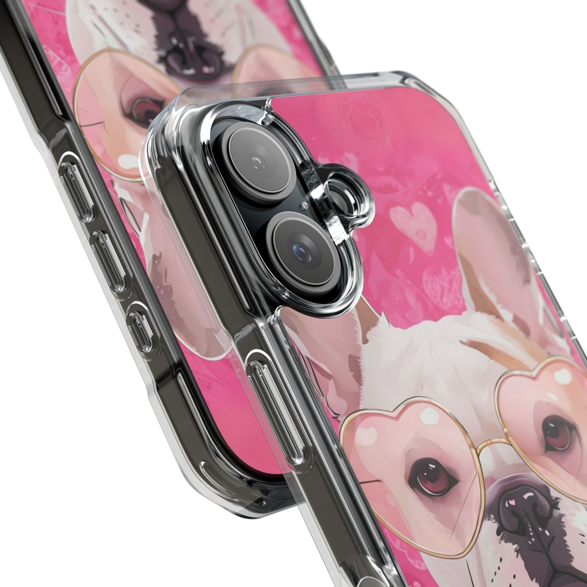 Puppy Love Protection Valentine's Day Phone Case (White/French)