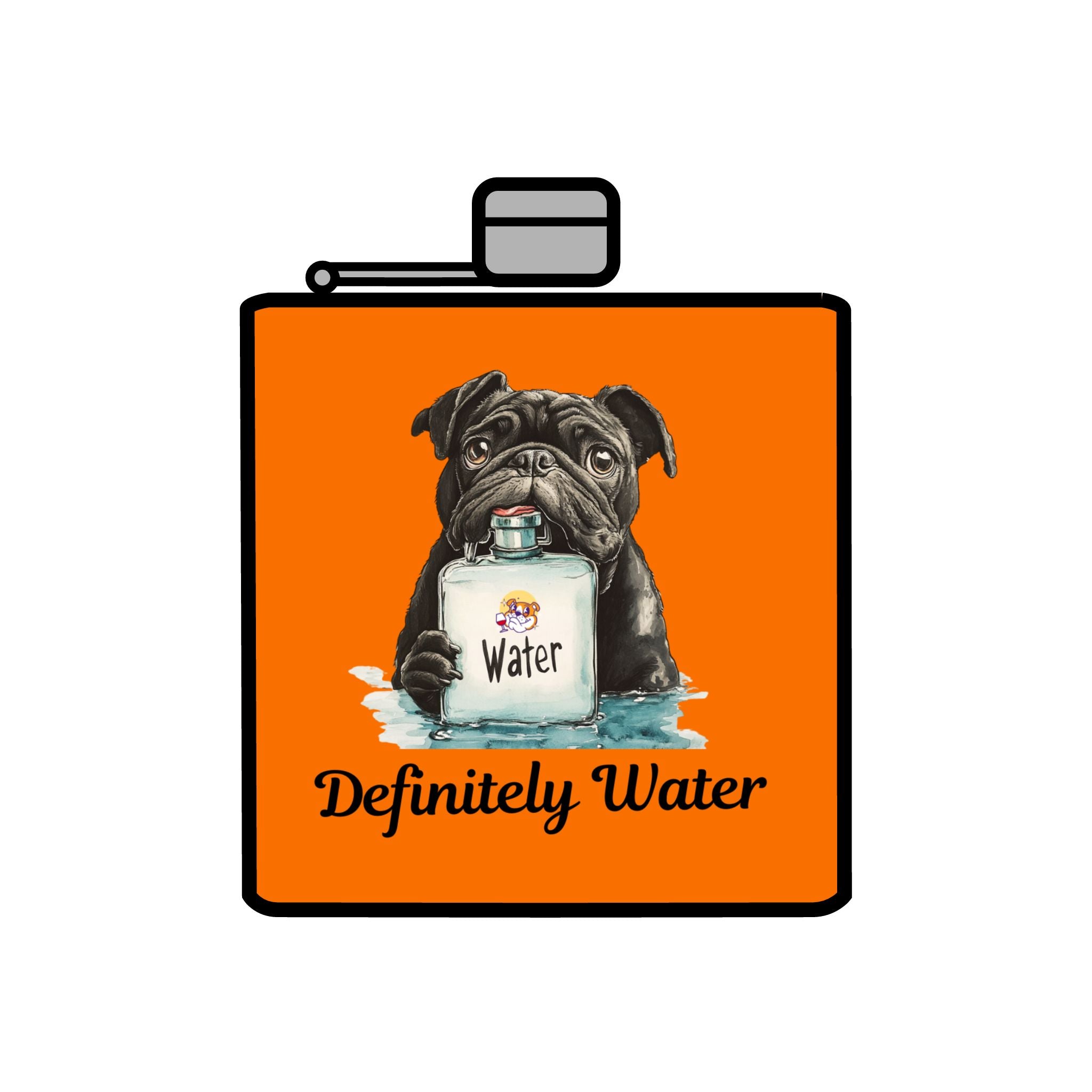 Tipsy Bully Stainless Steel Flask – Bulldog Edition (English/Water)