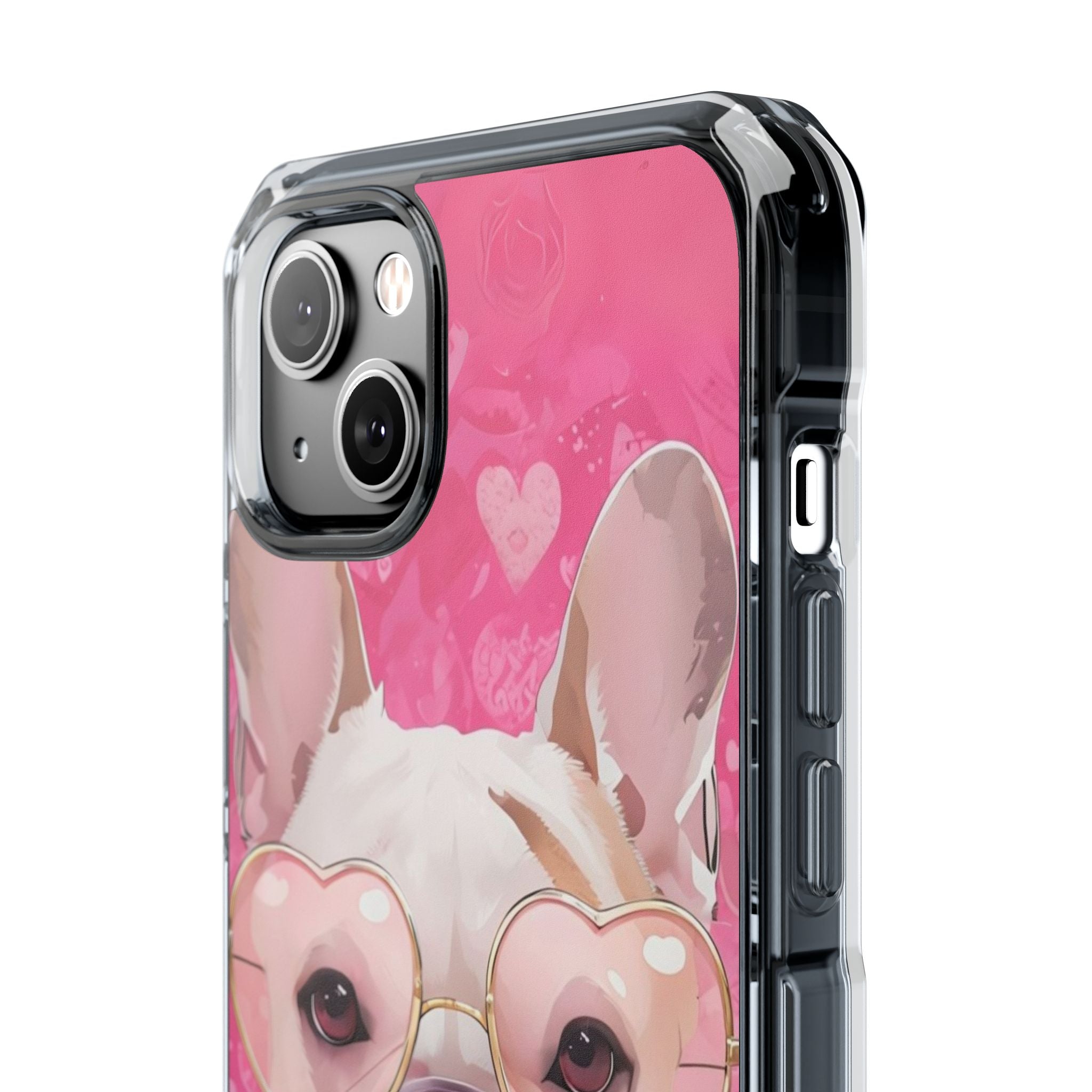 Puppy Love Protection Valentine's Day Phone Case (White/French)