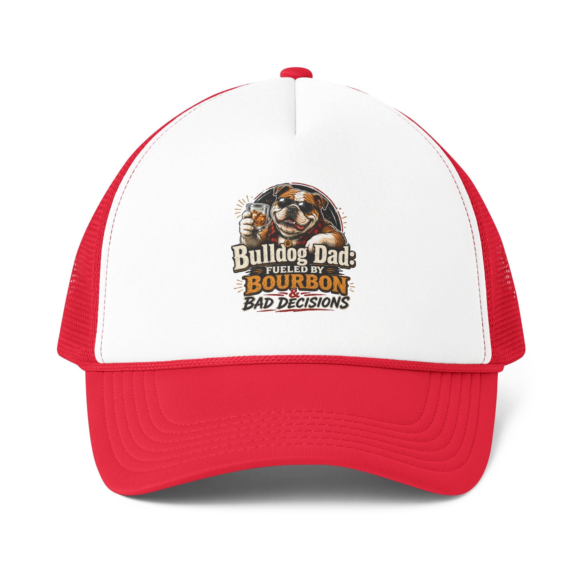 Bulldog Dad Bourbon Trucker Cap (English)