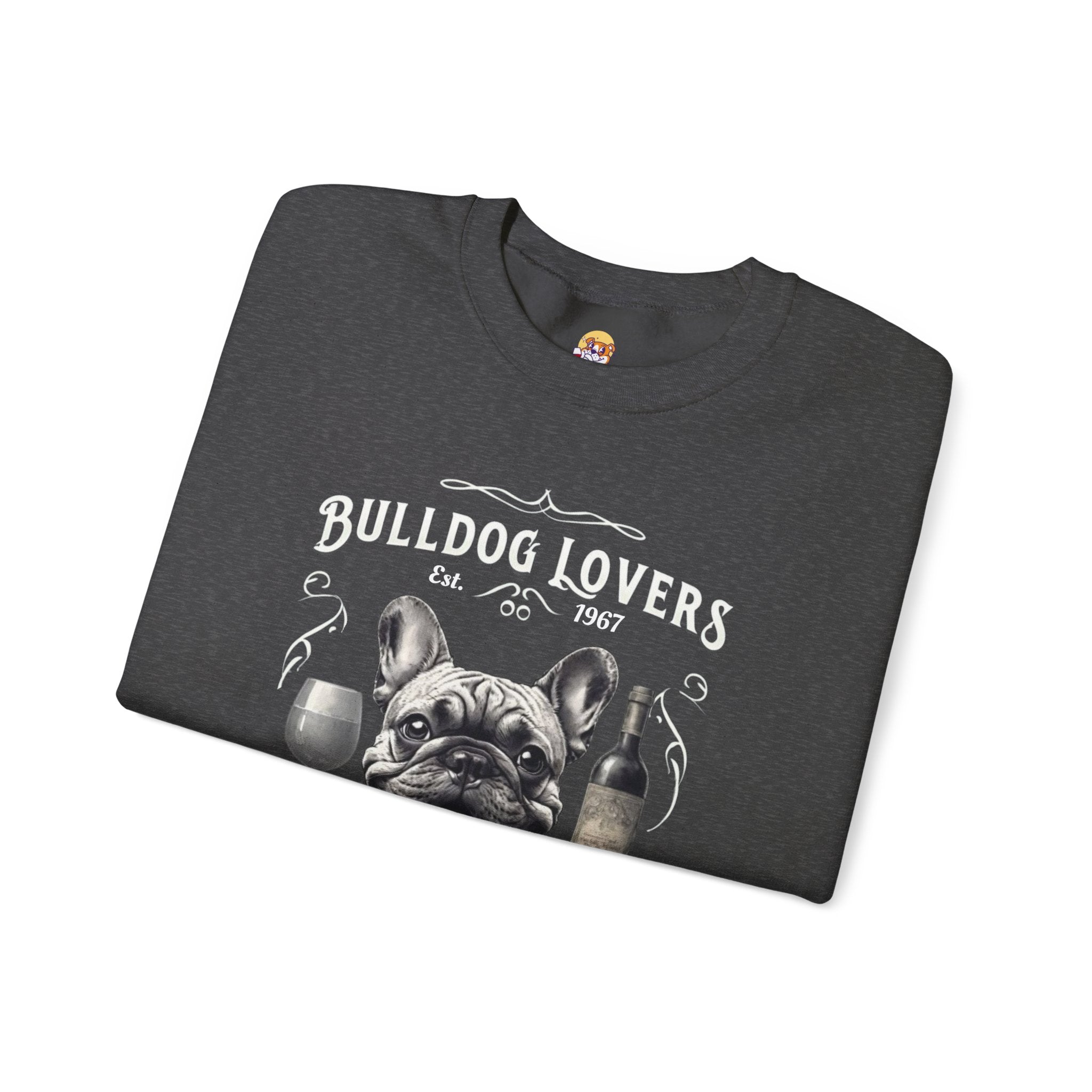 Bulldog Lovers Social Club Unisex Heavy Blend™ Crewneck Sweatshirt (French/Wine)