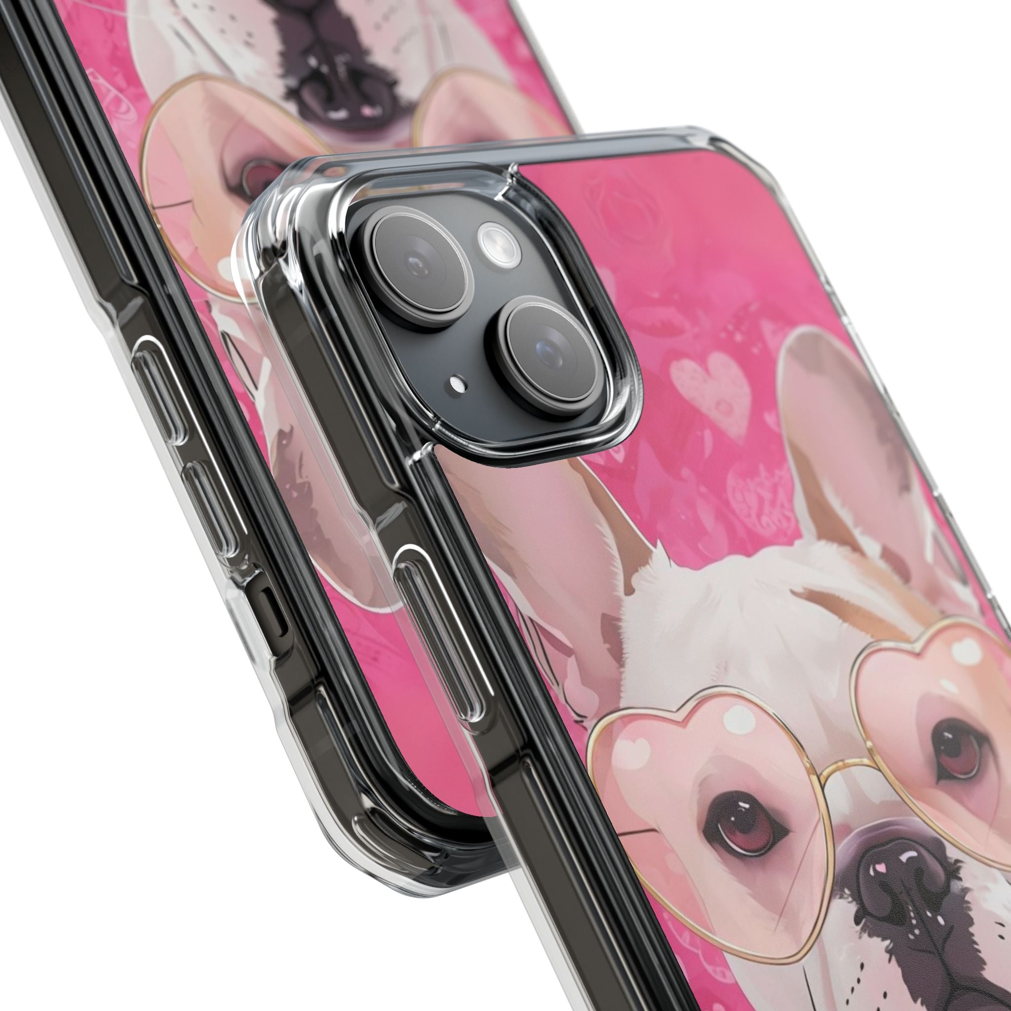 Puppy Love Protection Valentine's Day Phone Case (White/French)