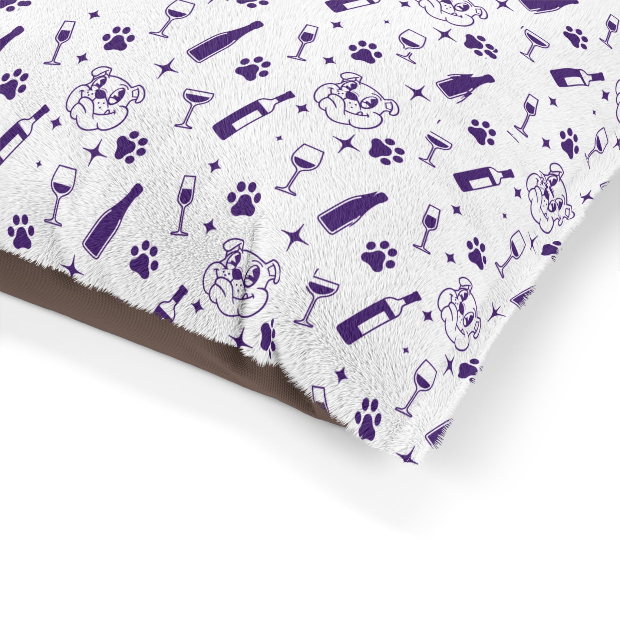 Tipsy Bully Dog Bed: Where Dreams of Wine and Woofs Collide! - Purple