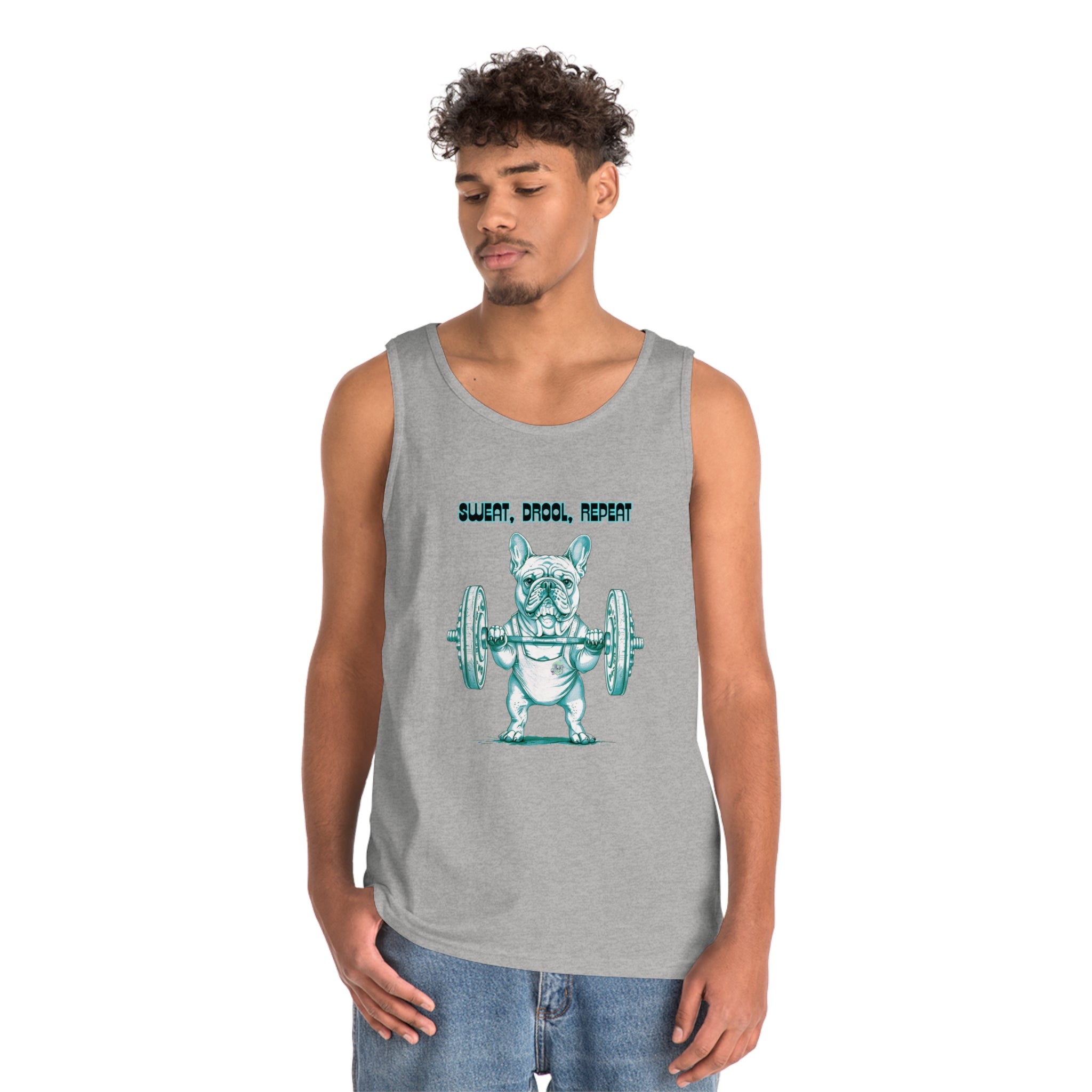 Tipsy Bully "Sweat, Drool, Repeat"  Unisex Tank Top French/Green)