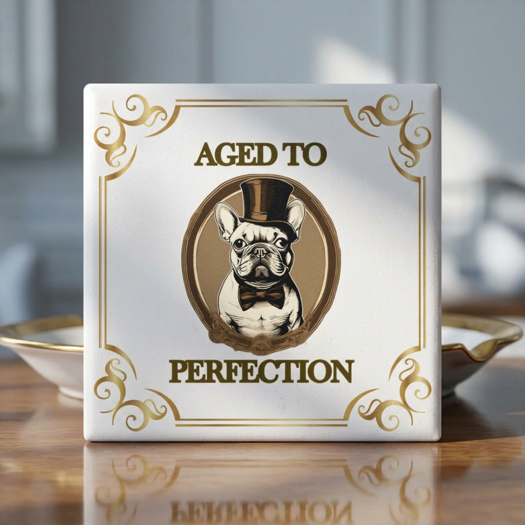 Aged to Perfection Ceramic Coaster (French)