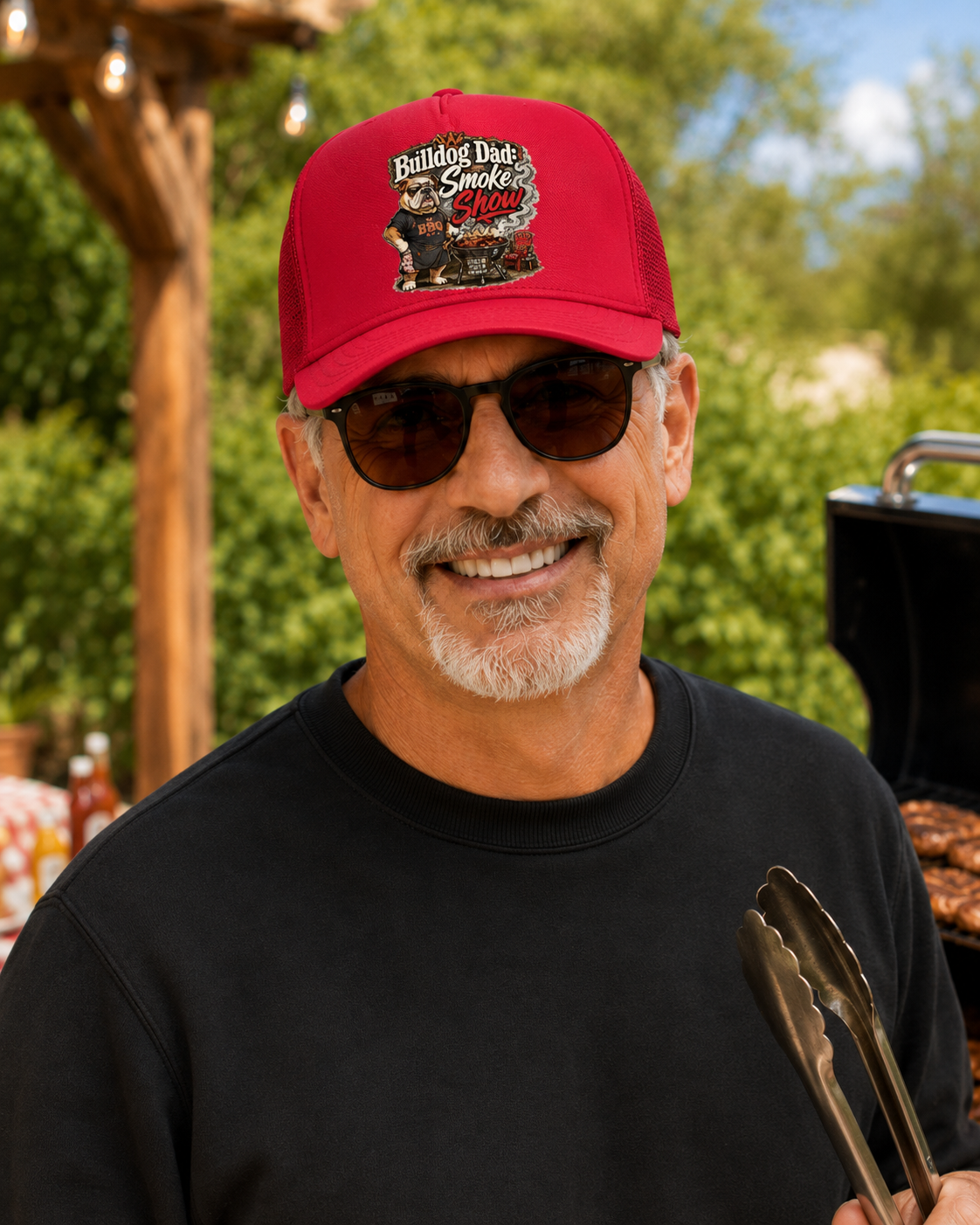 Bulldog Dad: Smoke Show BBQ Grill Trucker Hat (English)