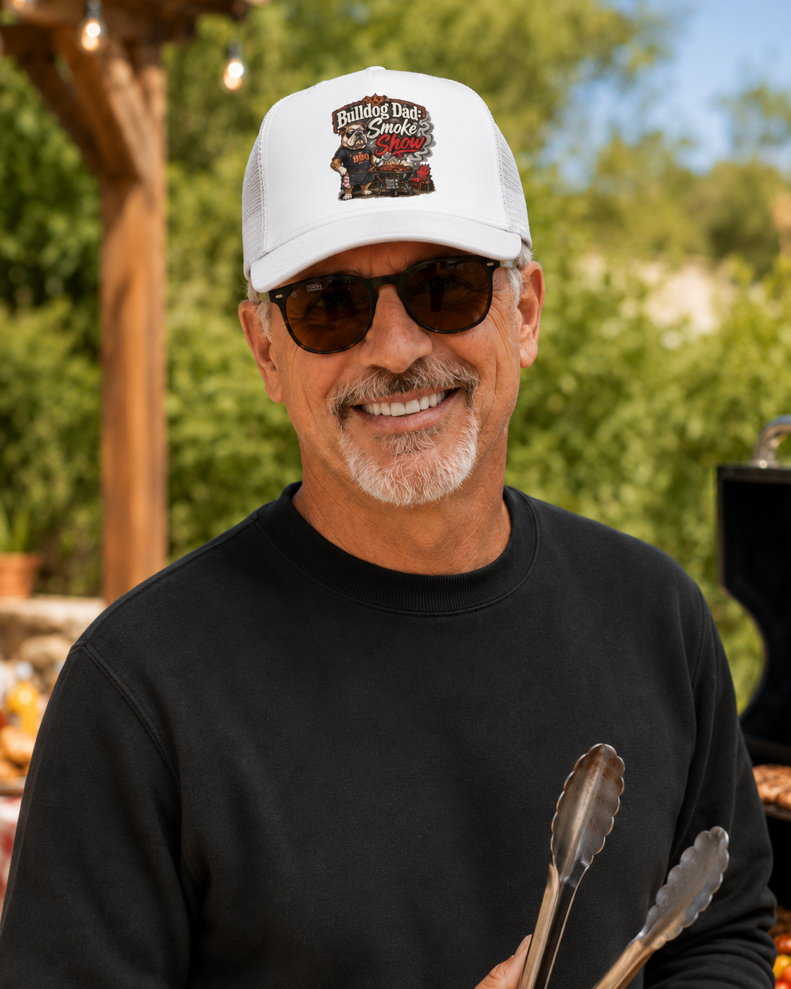 Bulldog Dad: Smoke Show BBQ Grill Trucker Hat (English)