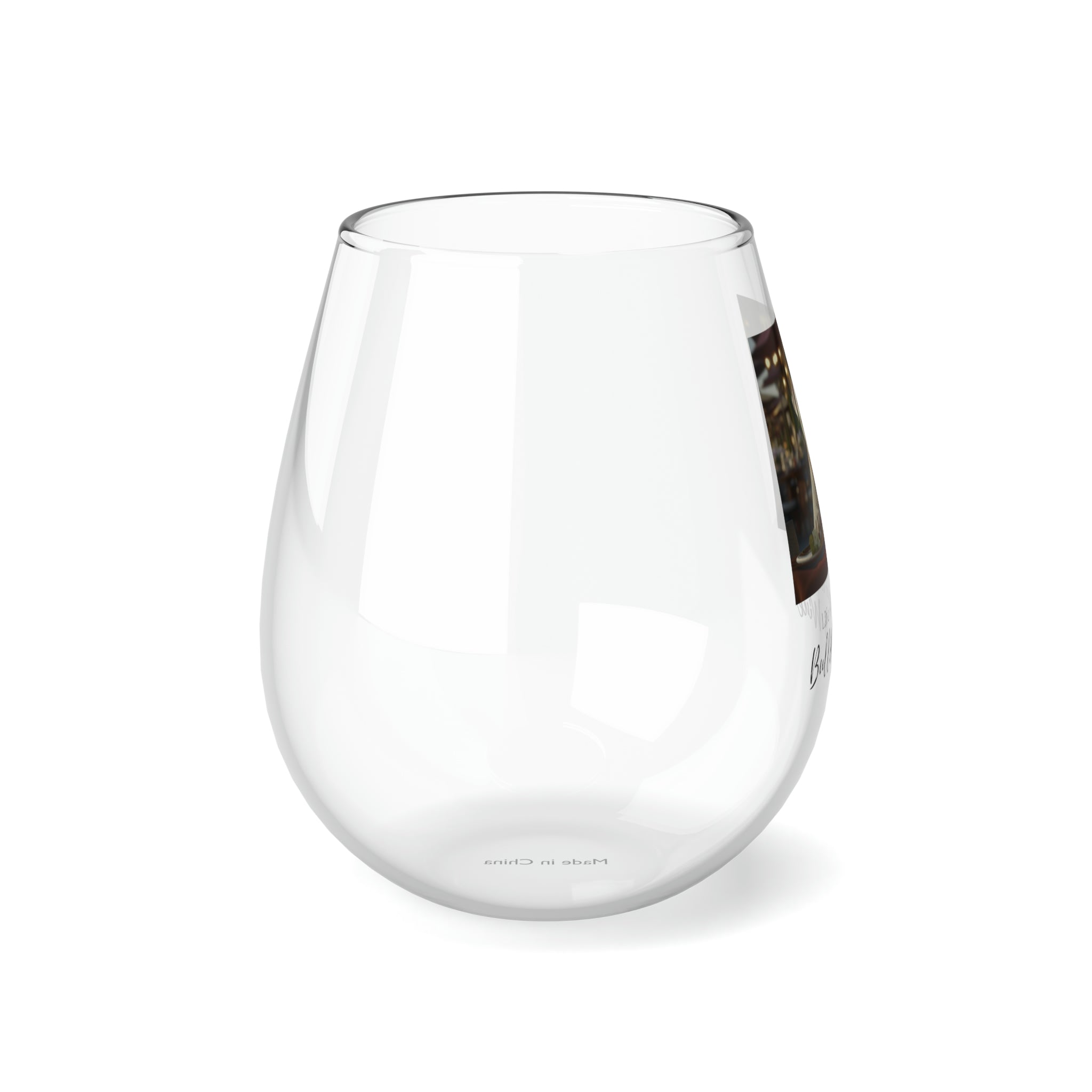 Life is Better with Bulldogs & Wine" Stemless Glass - American Bulldog