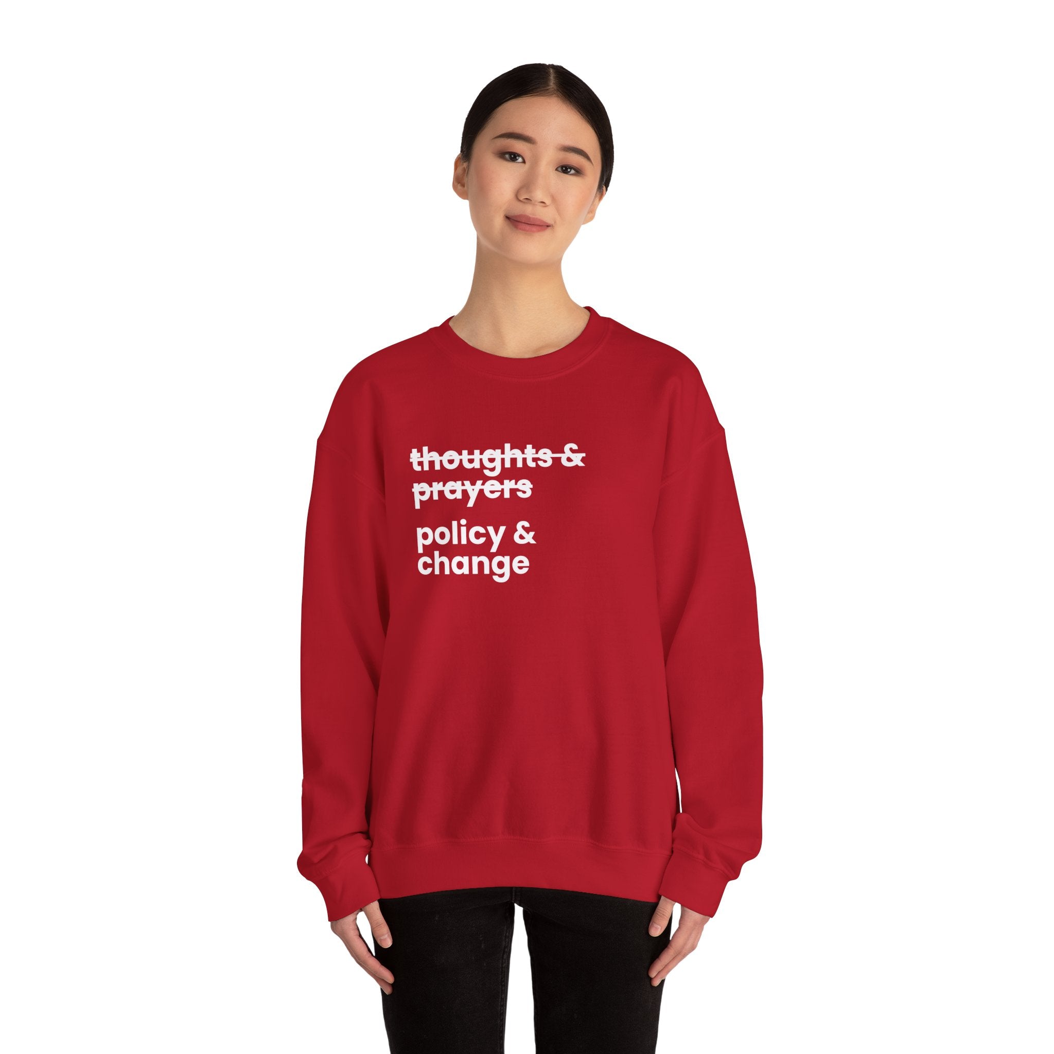 Policy & Change" Unisex Crew Neck Sweatshirt