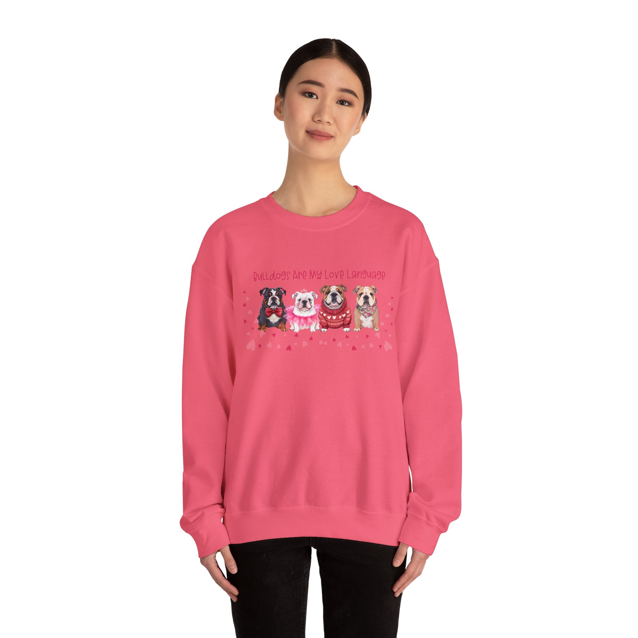 Bulldog Valentine’s Day Crew Neck Sweatshirt (English)