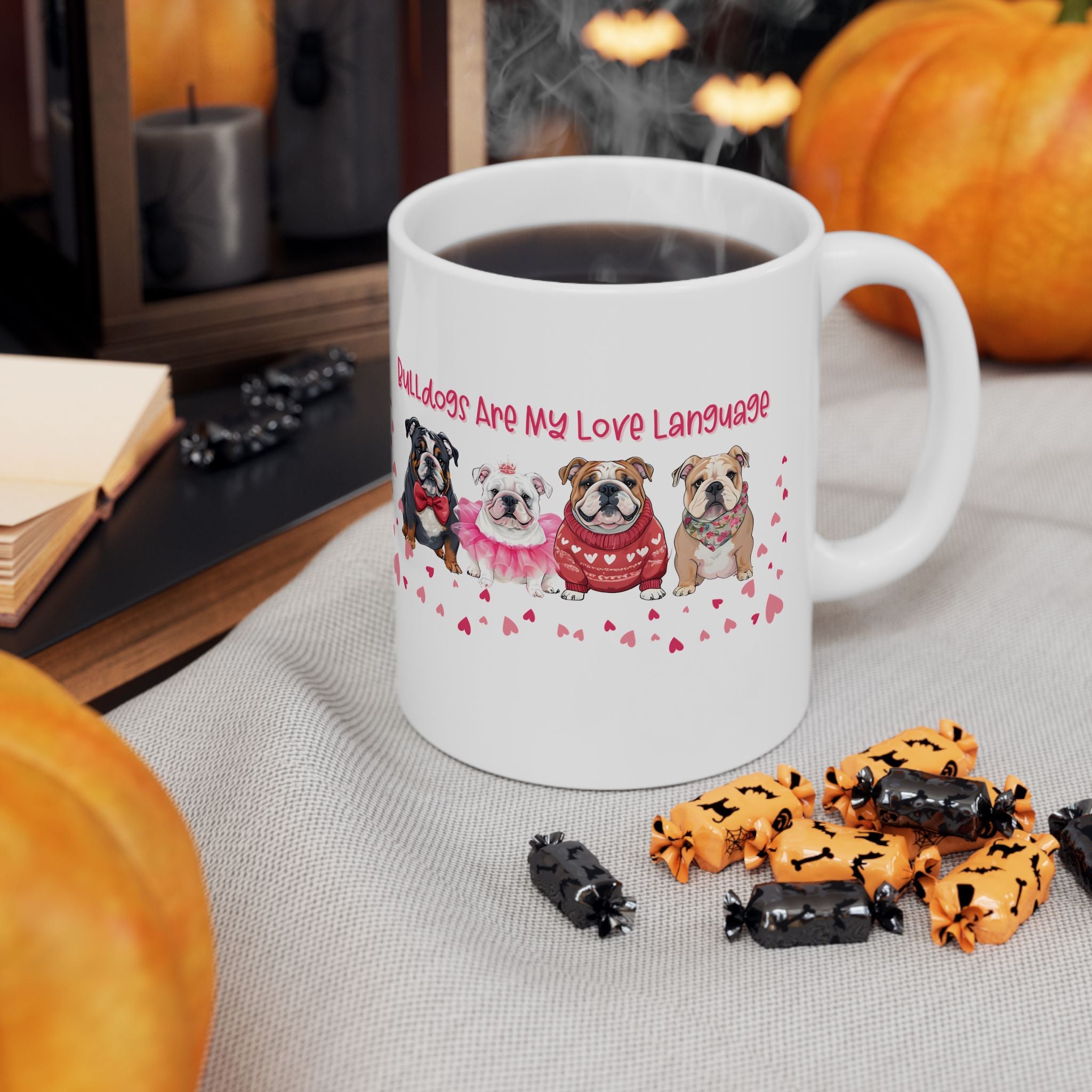 Bulldog Valentine’s Day Coffee Mug (11oz, 15oz / English)