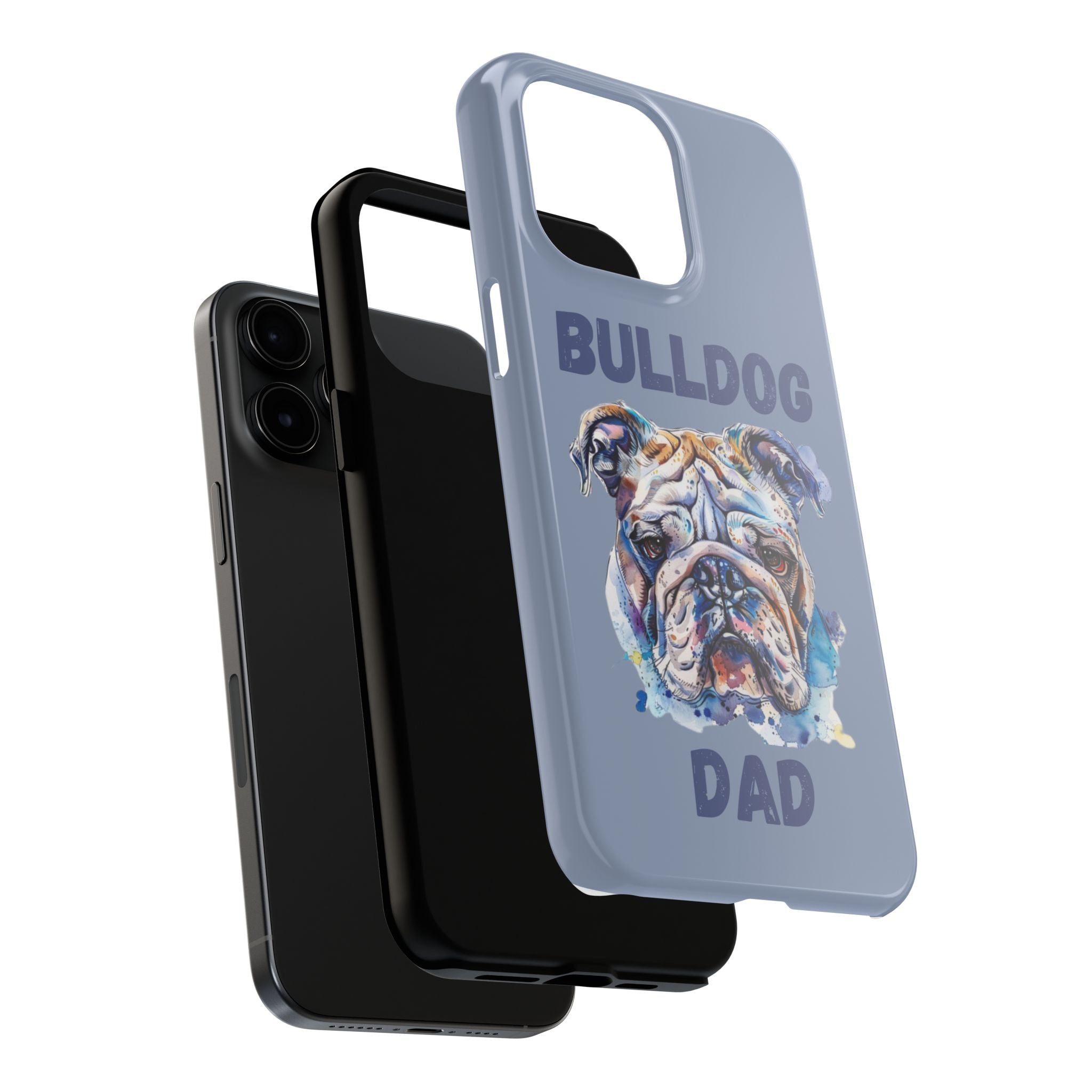 Bulldog Dad iPhone Cases (English/Watercolor) New
