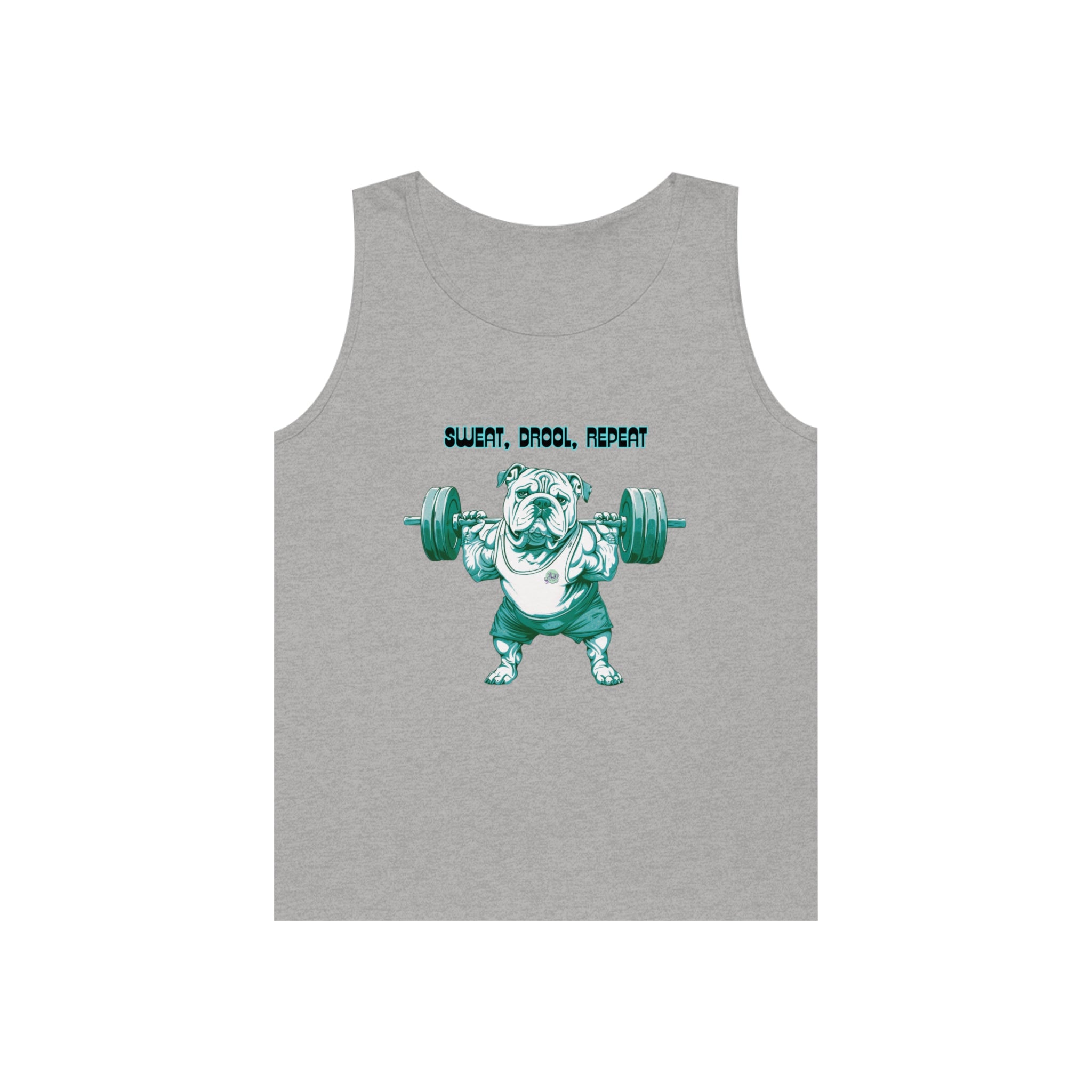 Tipsy Bully "Sweat, Drool, Repeat"  Unisex Tank Top (English/Green)