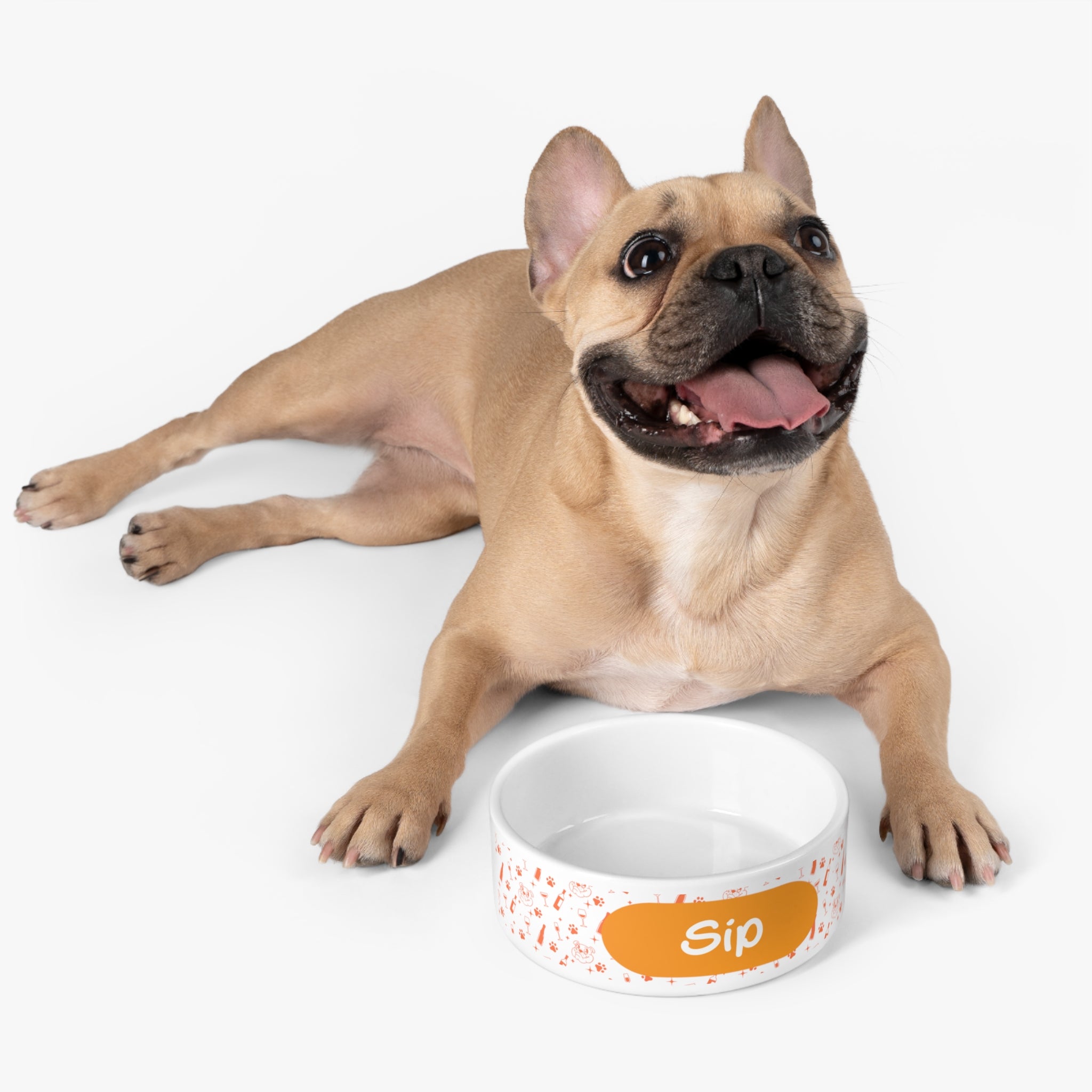 Tipsy Bully "Sip" Dog Water Bowl (Orange)