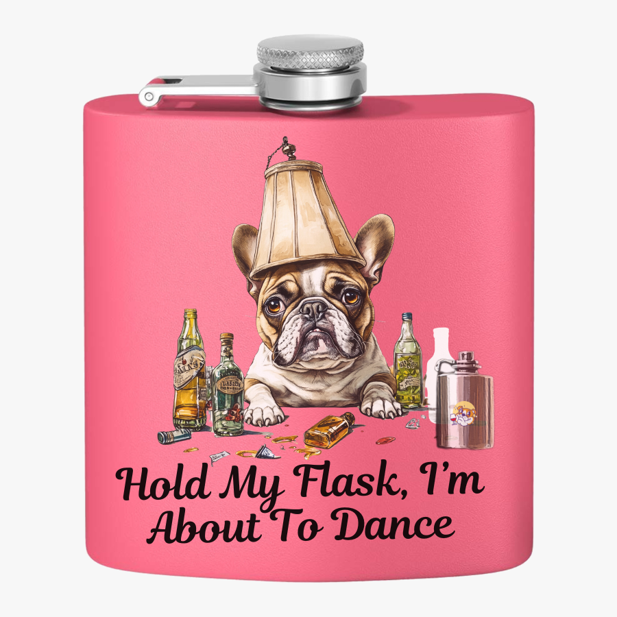 Tipsy Bully Stainless Steel Flask – Bulldog Edition (French/Dance)