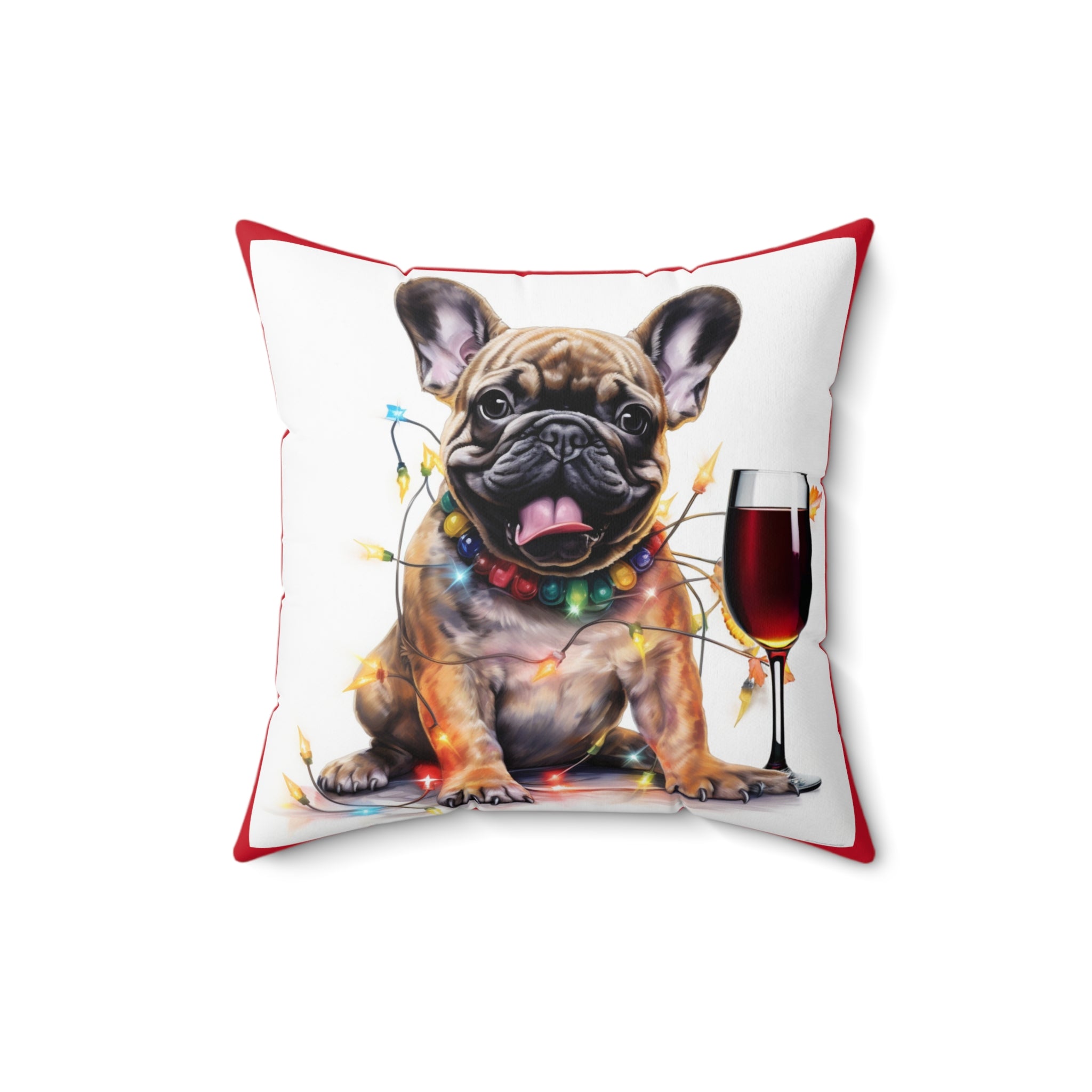 Tipsy Bully Holiday Pillow (Brown French-Red)