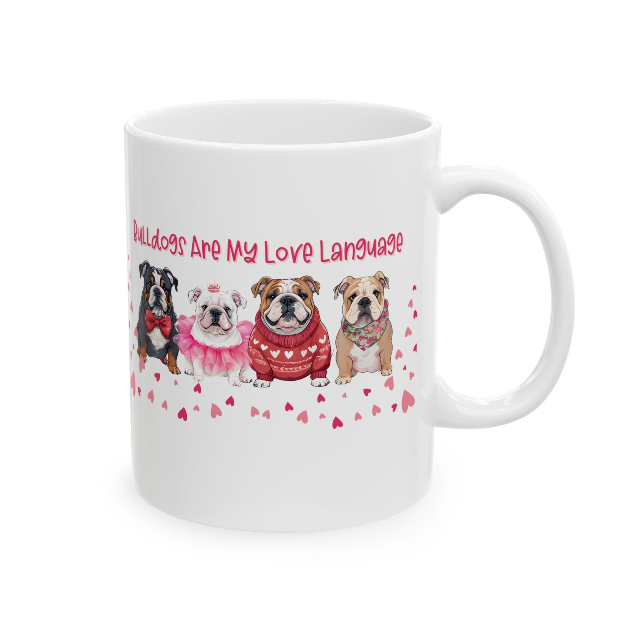 Bulldog Valentine’s Day Coffee Mug (11oz, 15oz / English)