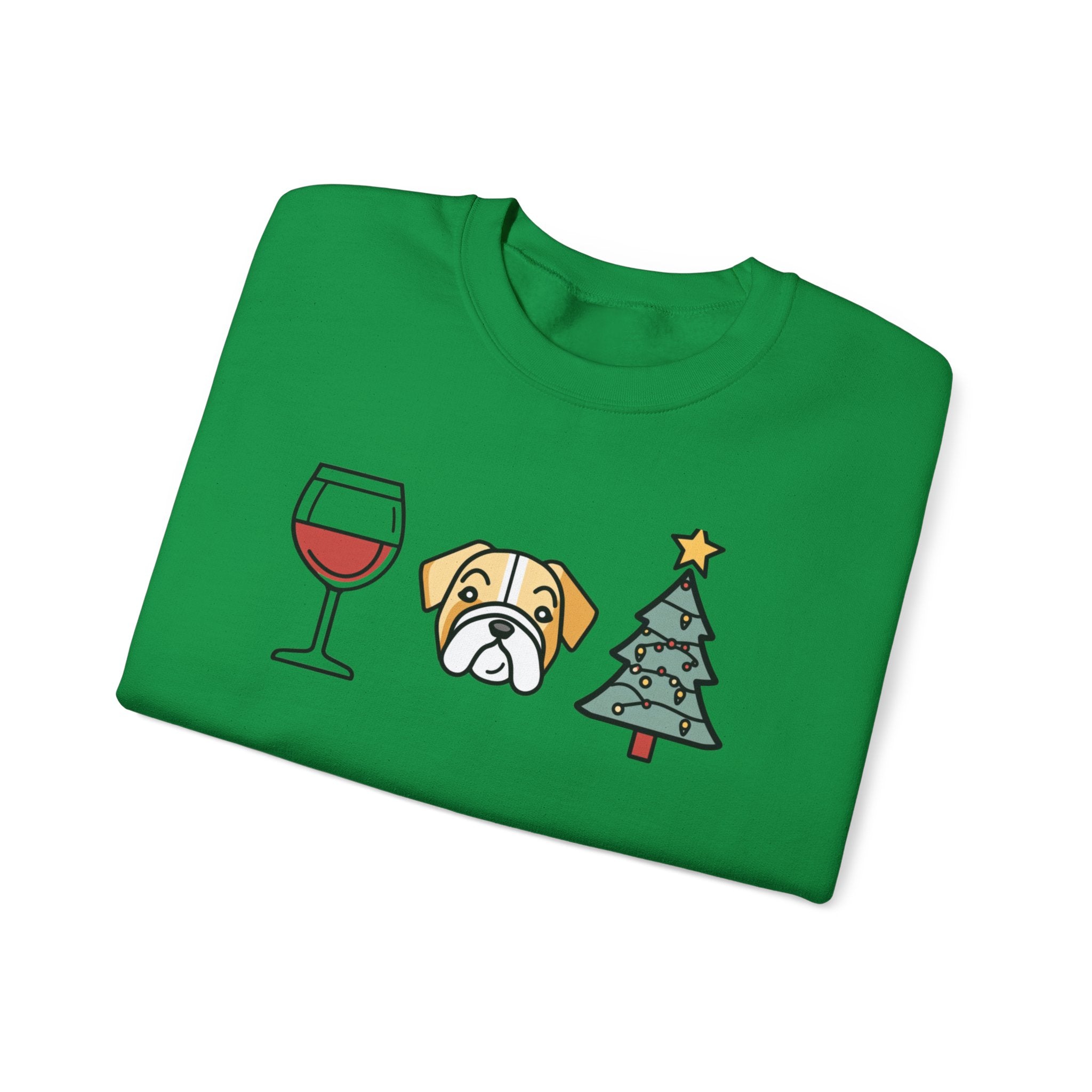 "Santa Paws & Merlot Cheer" Christmas Crewneck Sweatshirt - Unisex (English)